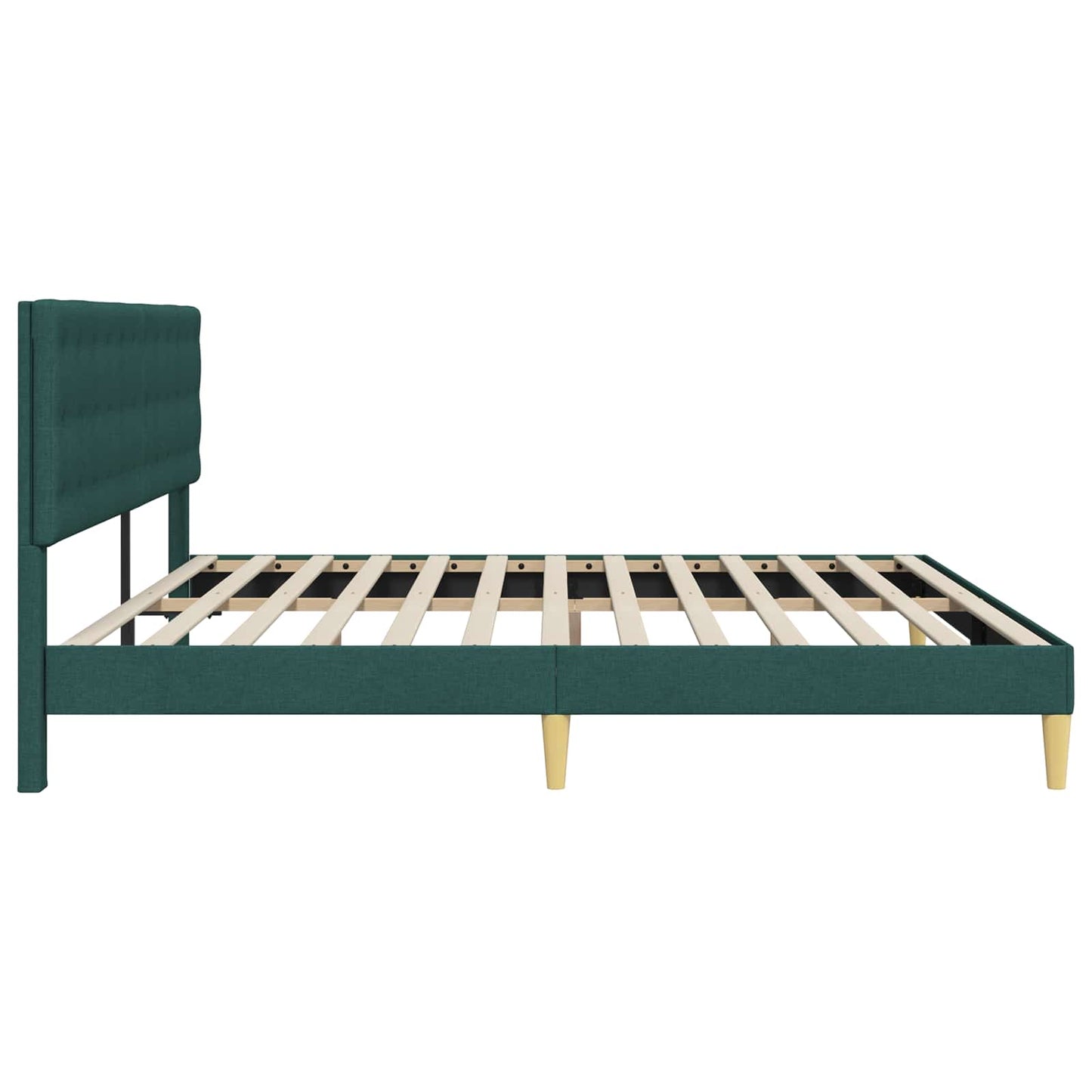 Bedframe met hoofdeinde Donkergroen 180 x 200 cm Stof is nu te koop bij PeponiXL, paradijselijk wonen!