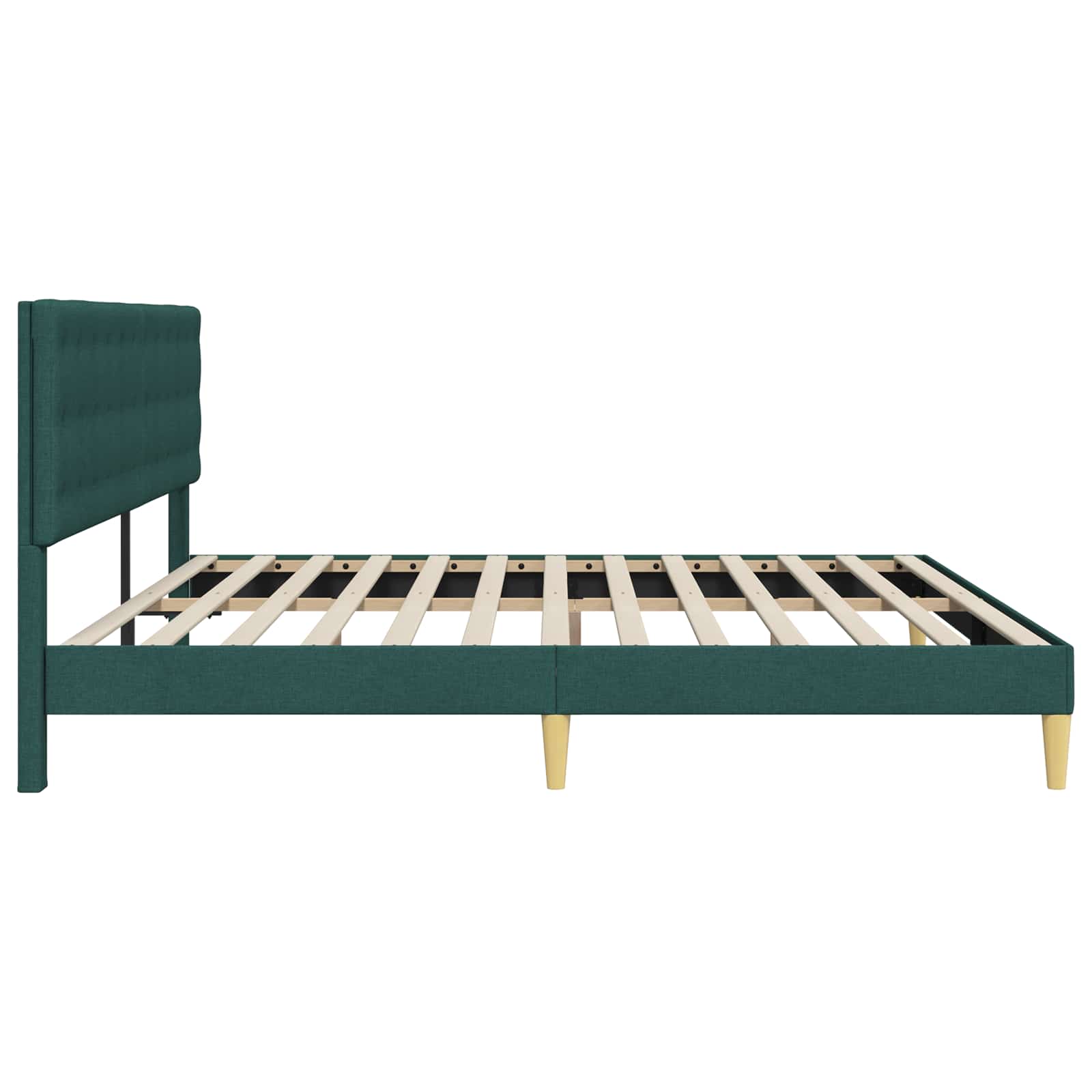 Bedframe met hoofdeinde Donkergroen 180 x 200 cm Stof is nu te koop bij PeponiXL, paradijselijk wonen!