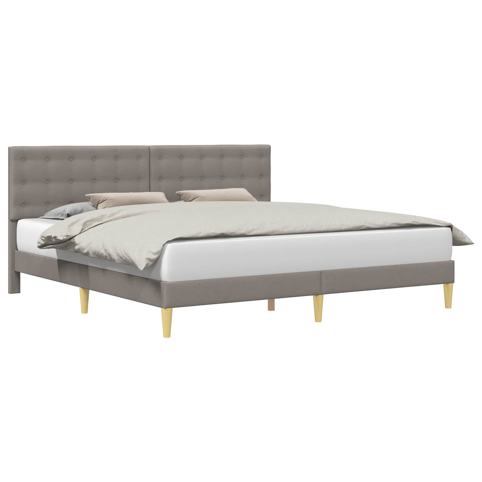 Bedframe met hoofdeinde Taupe 180 x 200 cm Stof is nu te koop bij PeponiXL, paradijselijk wonen!