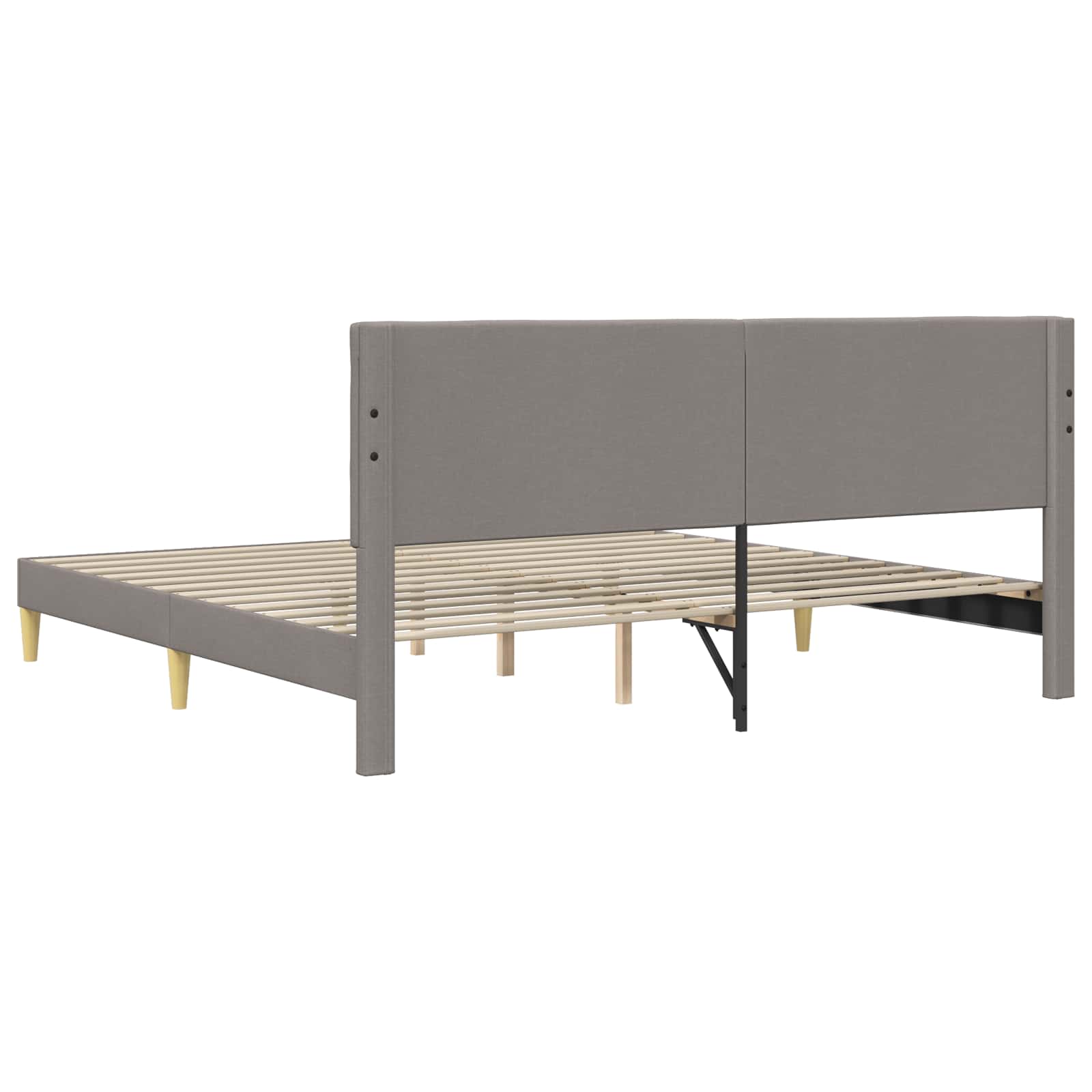 Bedframe met hoofdeinde Taupe 180 x 200 cm Stof is nu te koop bij PeponiXL, paradijselijk wonen!