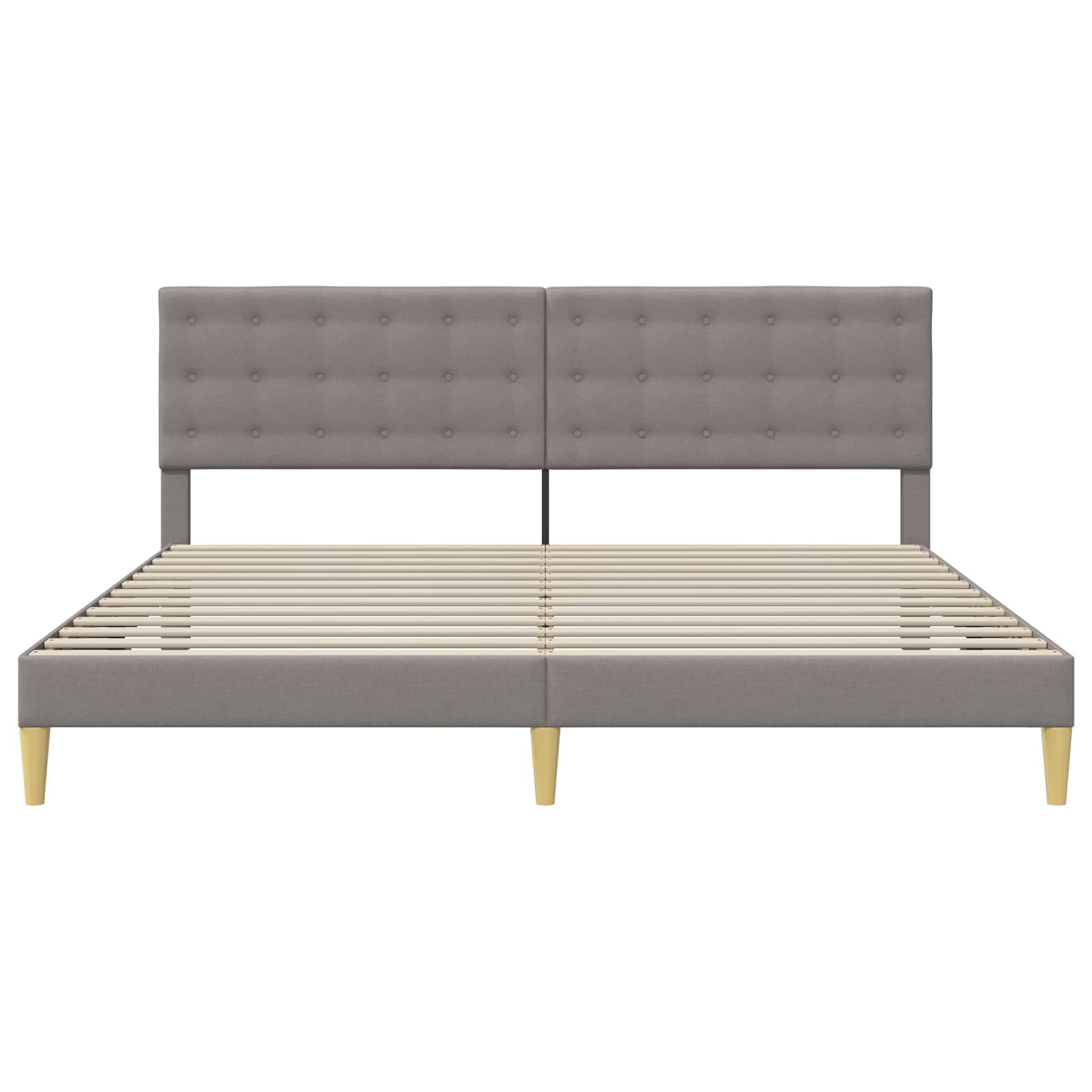 Bedframe met hoofdeinde Taupe 180 x 200 cm Stof is nu te koop bij PeponiXL, paradijselijk wonen!
