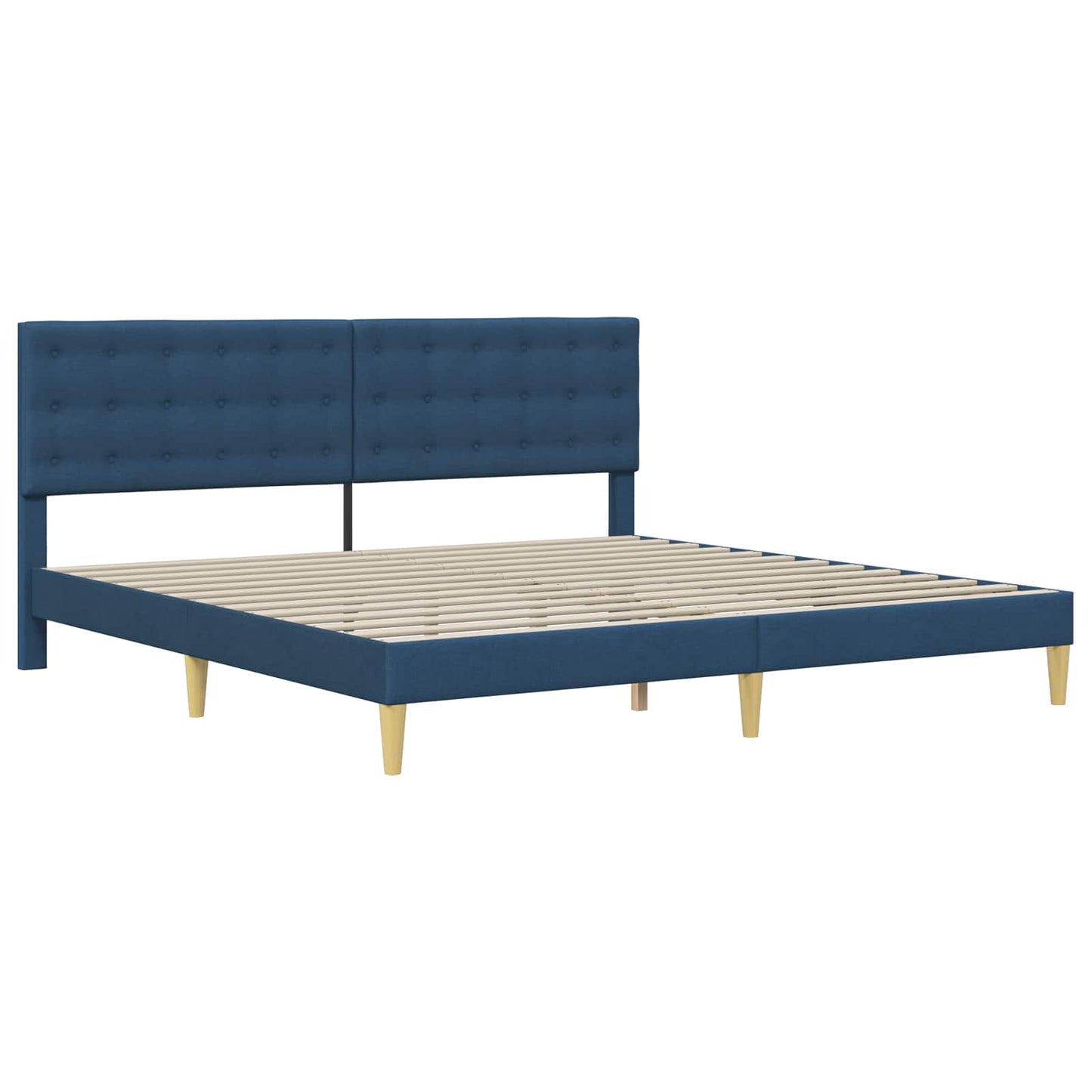 Bedframe met hoofdeinde Blauw 180 x 200 cm Stof is nu te koop bij PeponiXL, paradijselijk wonen!