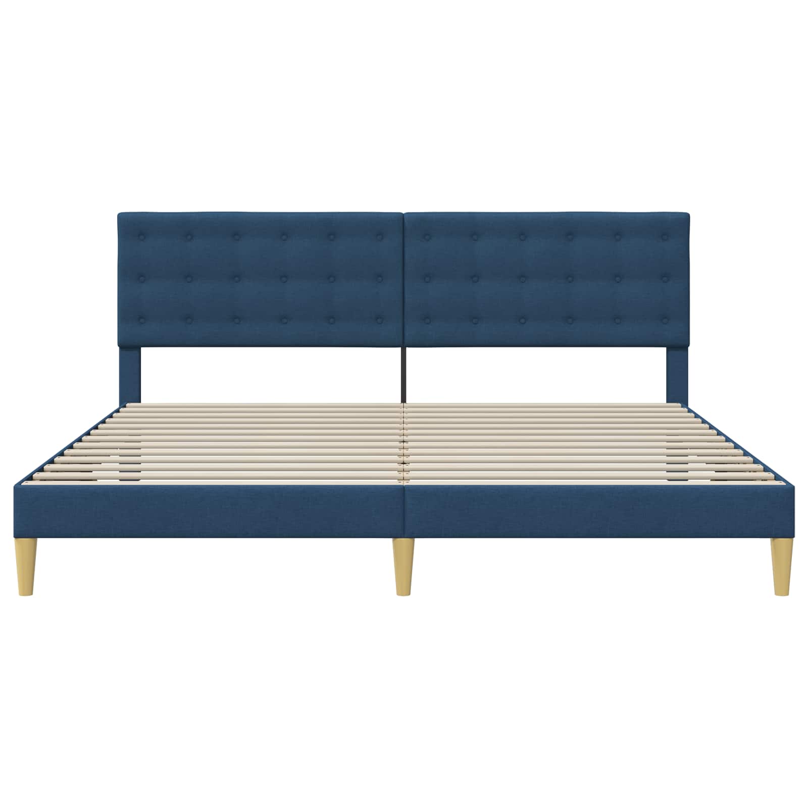 Bedframe met hoofdeinde Blauw 180 x 200 cm Stof is nu te koop bij PeponiXL, paradijselijk wonen!