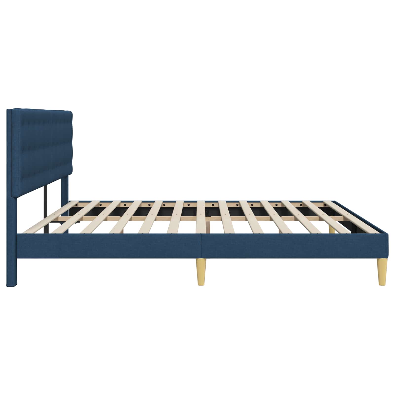 Bedframe met hoofdeinde Blauw 180 x 200 cm Stof is nu te koop bij PeponiXL, paradijselijk wonen!