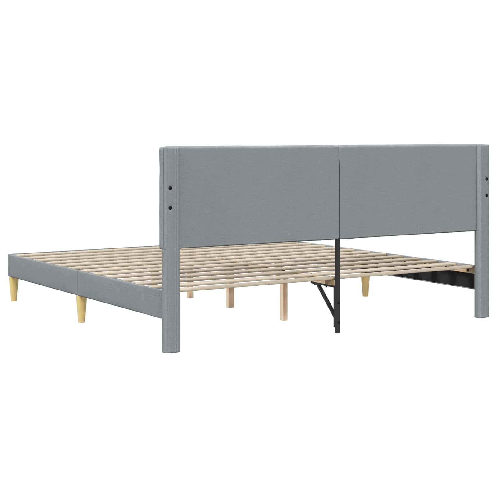Bedframe met hoofdeinde Lichtgrijs 200 x 200 cm Stof is nu te koop bij PeponiXL, paradijselijk wonen!