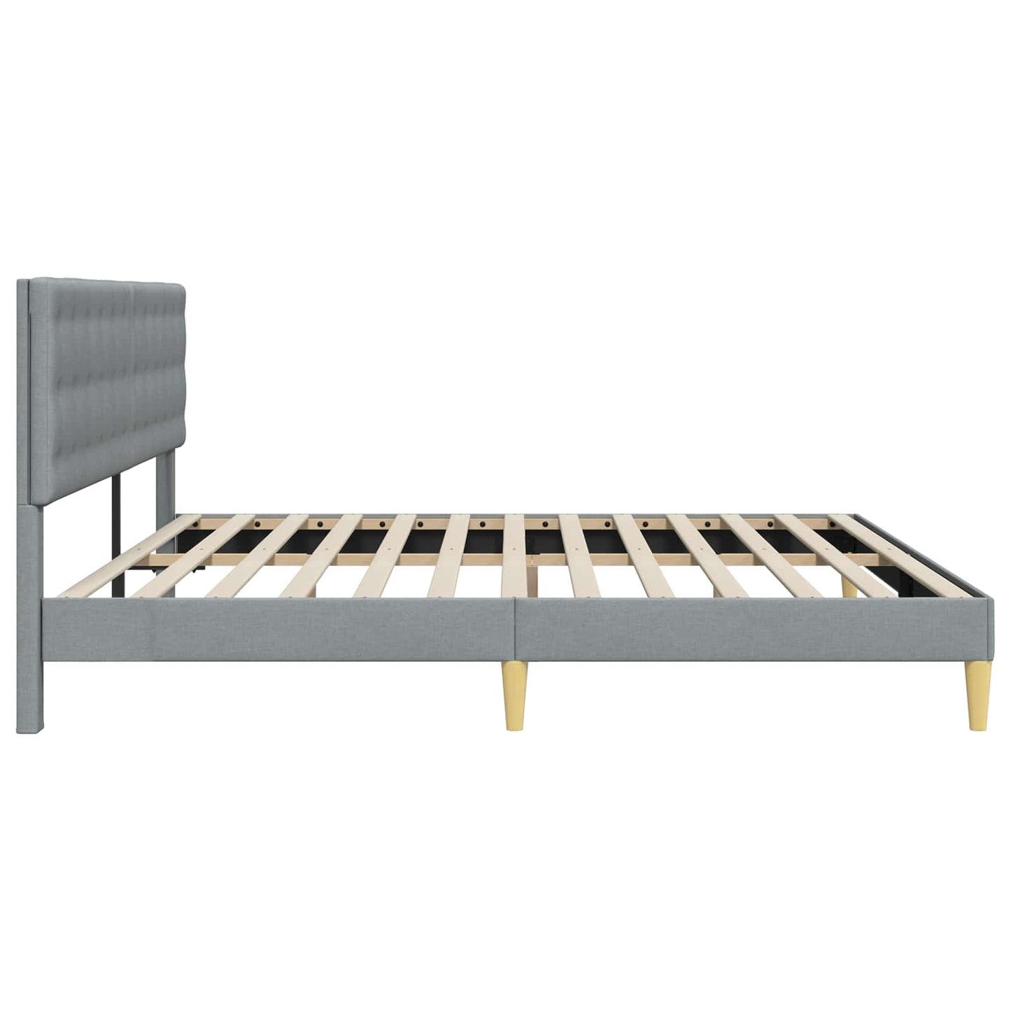 Bedframe met hoofdeinde Lichtgrijs 200 x 200 cm Stof is nu te koop bij PeponiXL, paradijselijk wonen!