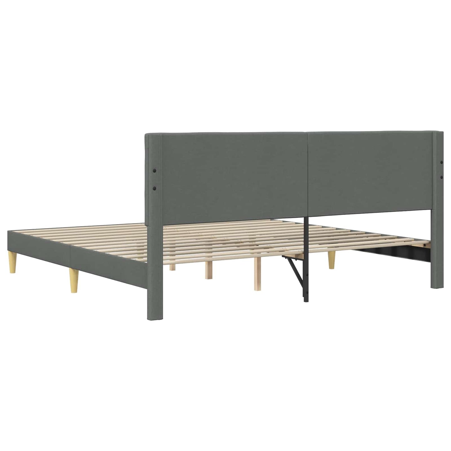Bedframe met hoofdeinde Donkergrijs 200 x 200 cm Stof is nu te koop bij PeponiXL, paradijselijk wonen!
