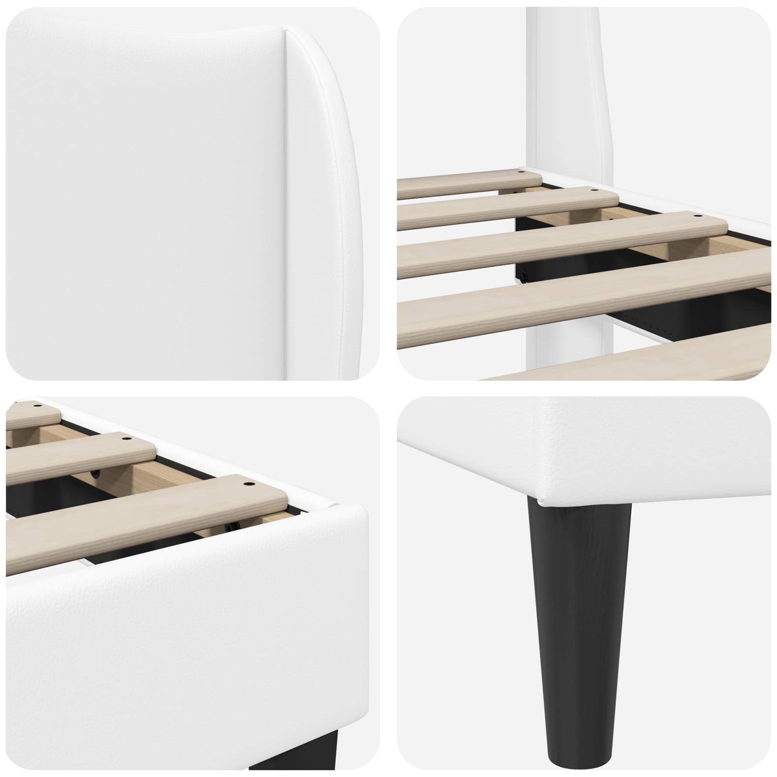 Bedframe met hoofdeinde Wit 120 x 190 cm Kunstleer is nu te koop bij PeponiXL, paradijselijk wonen!