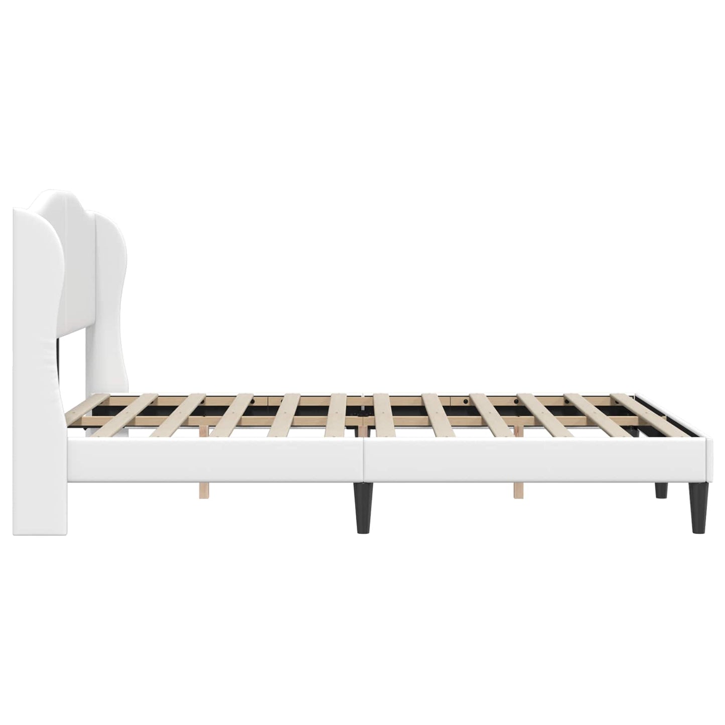 Bedframe met hoofdeinde Wit 120 x 190 cm Kunstleer is nu te koop bij PeponiXL, paradijselijk wonen!