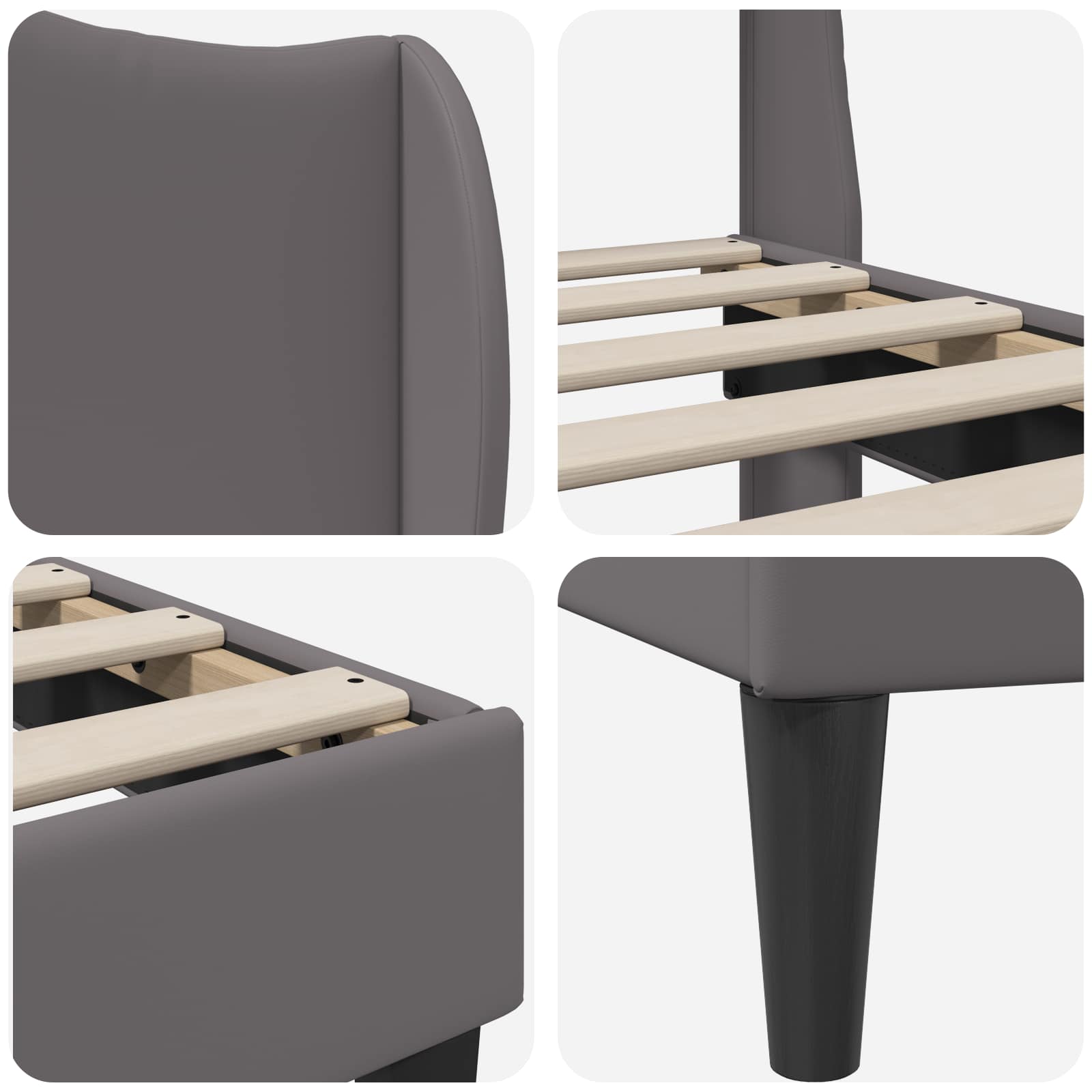 Bedframe met hoofdeinde Grijs 180 x 200 cm Kunstleer is nu te koop bij PeponiXL, paradijselijk wonen!