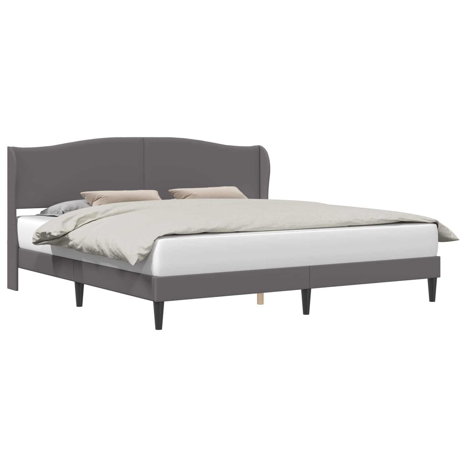 Bedframe met hoofdeinde Grijs 180 x 200 cm Kunstleer is nu te koop bij PeponiXL, paradijselijk wonen!