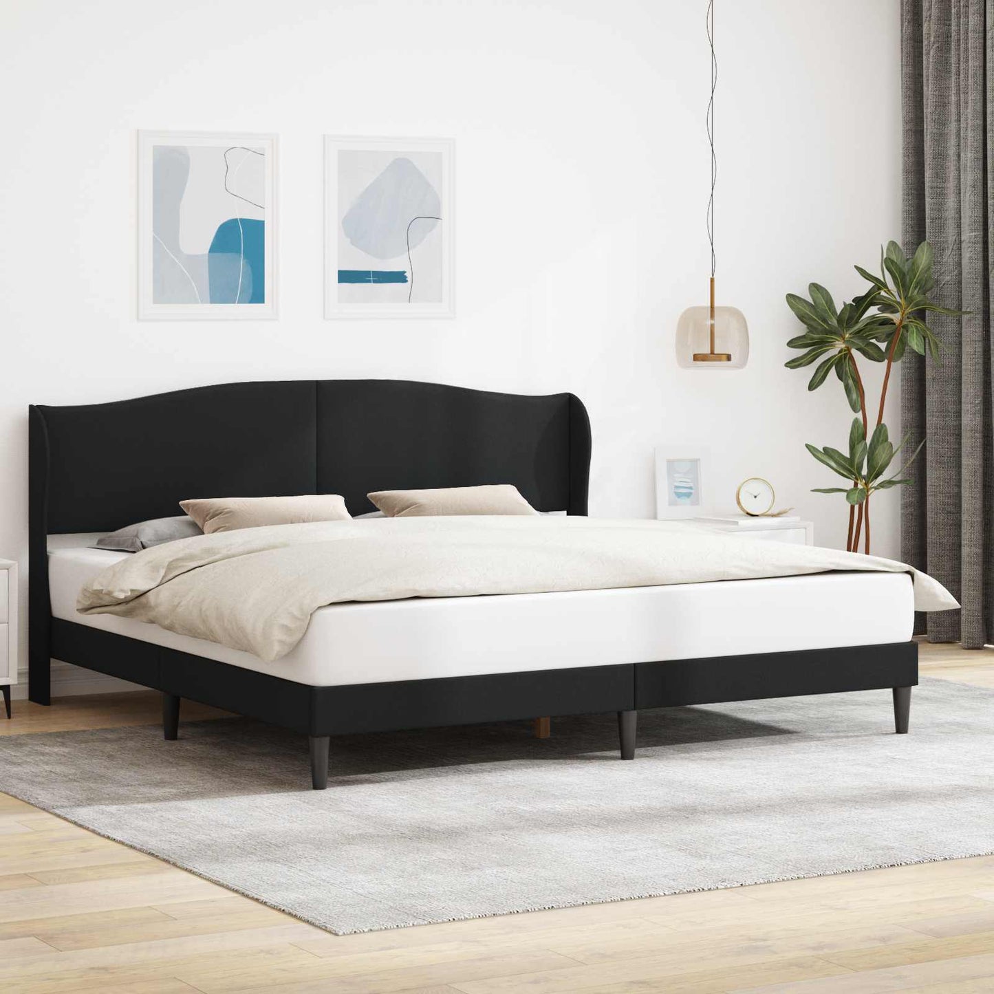 Bedframe met hoofdeinde Zwart 180 x 200 cm Kunstleer is nu te koop bij PeponiXL, paradijselijk wonen!