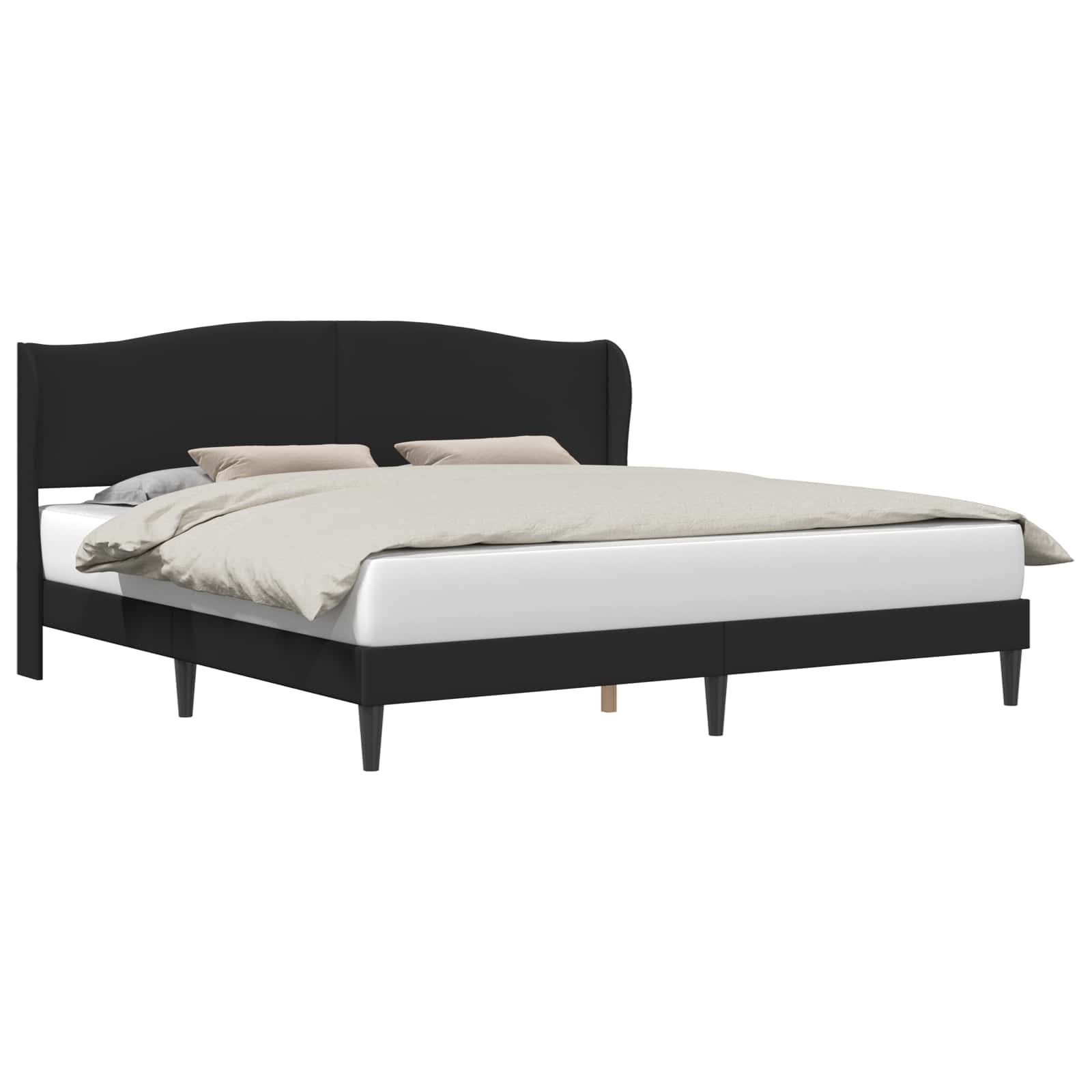 Bedframe met hoofdeinde Zwart 180 x 200 cm Kunstleer is nu te koop bij PeponiXL, paradijselijk wonen!