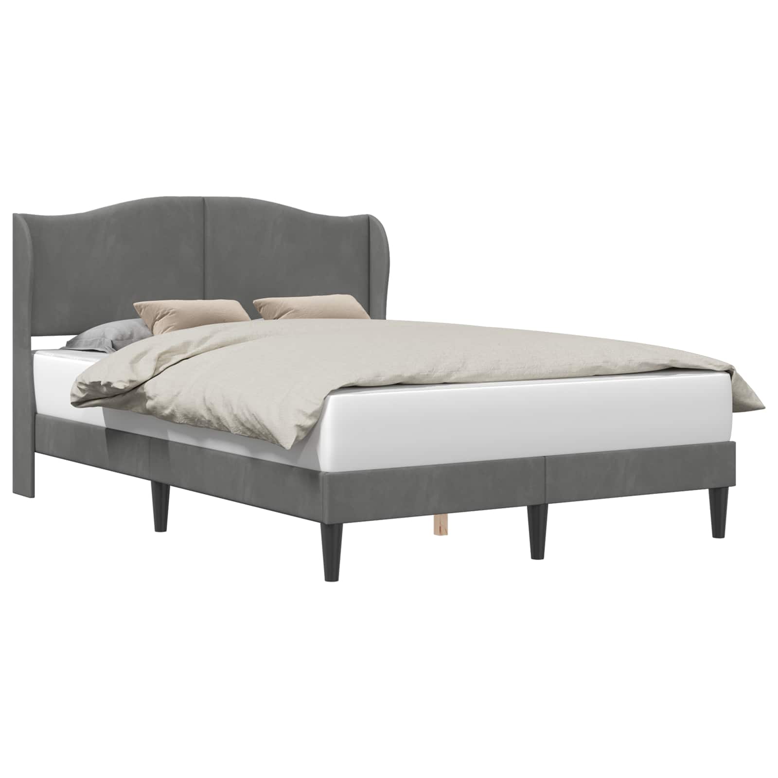 Bedframe met hoofdeinde Donkergrijs 120 x 190 cm Fluweel is nu te koop bij PeponiXL, paradijselijk wonen!