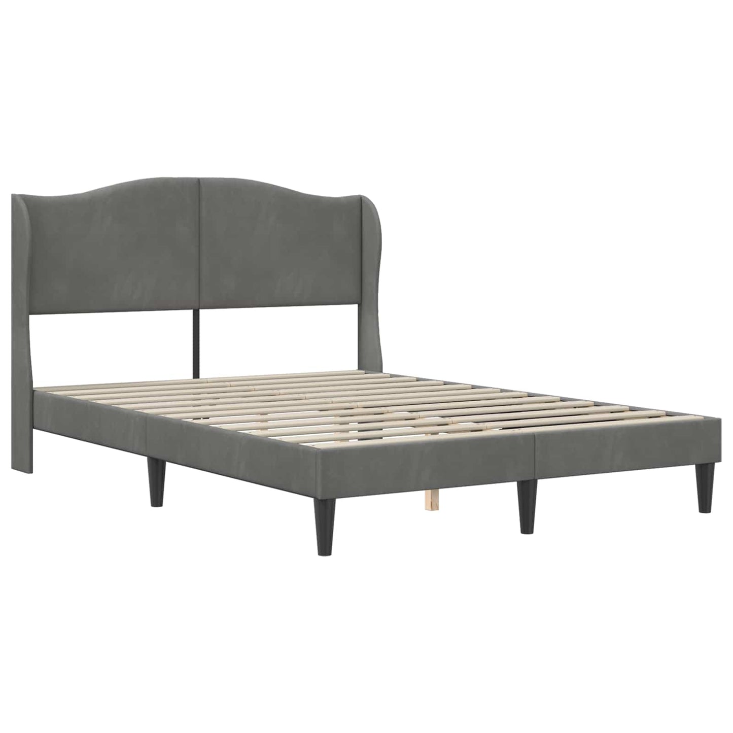Bedframe met hoofdeinde Donkergrijs 120 x 190 cm Fluweel is nu te koop bij PeponiXL, paradijselijk wonen!