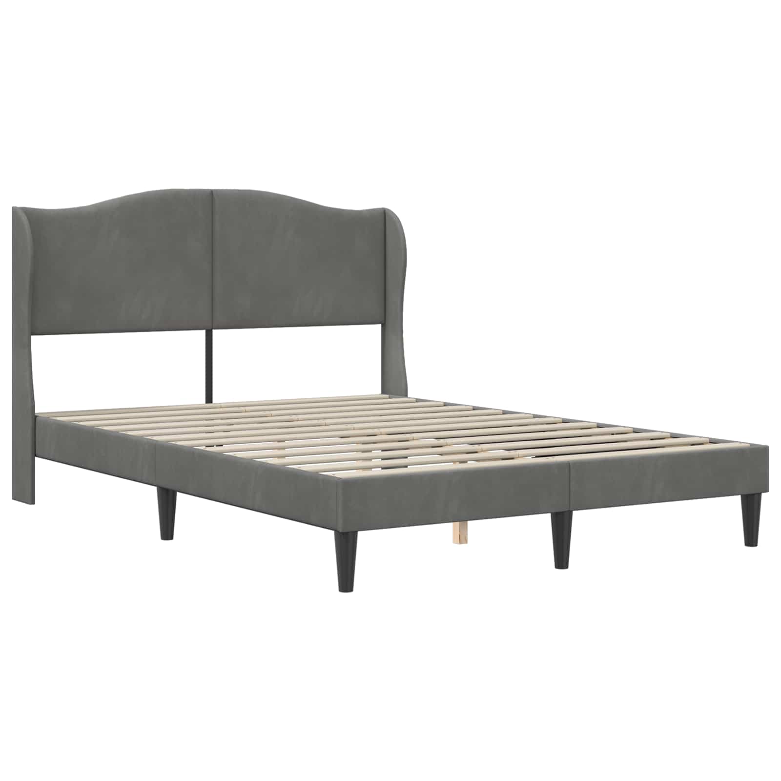 Bedframe met hoofdeinde Donkergrijs 120 x 190 cm Fluweel is nu te koop bij PeponiXL, paradijselijk wonen!