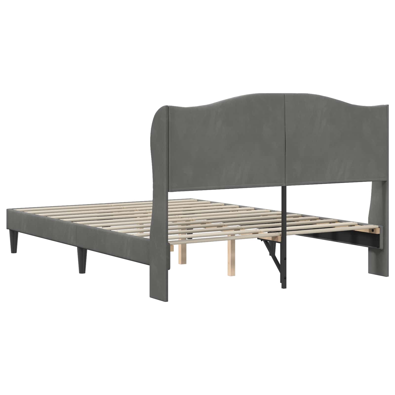 Bedframe met hoofdeinde Donkergrijs 120 x 190 cm Fluweel is nu te koop bij PeponiXL, paradijselijk wonen!