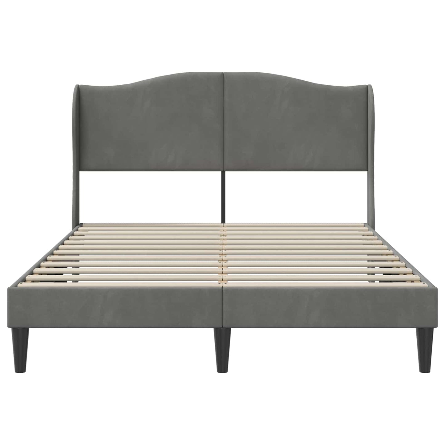 Bedframe met hoofdeinde Donkergrijs 120 x 190 cm Fluweel is nu te koop bij PeponiXL, paradijselijk wonen!