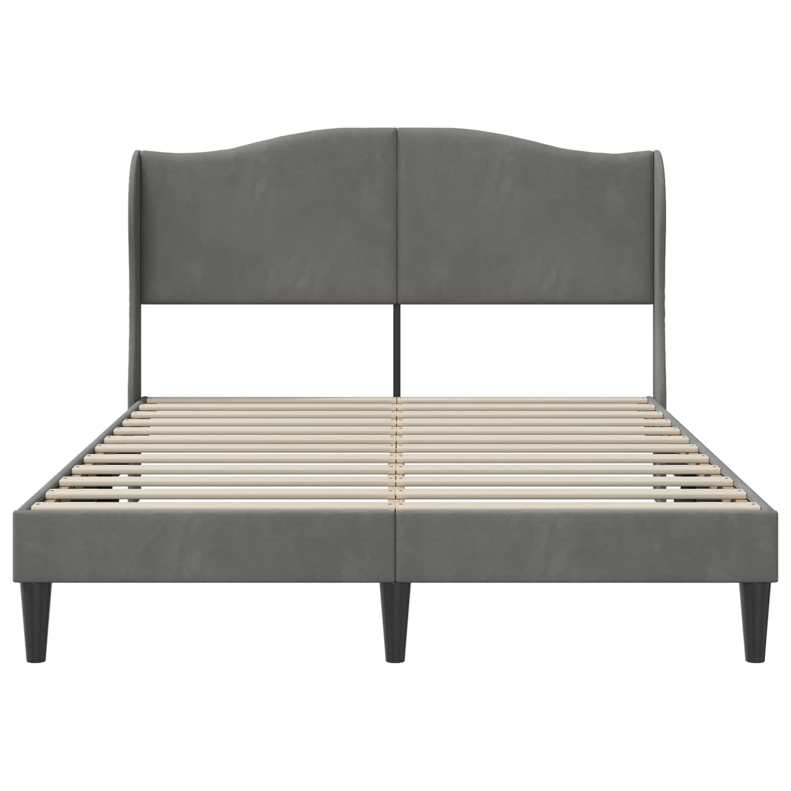 Bedframe met hoofdeinde Donkergrijs 120 x 190 cm Fluweel is nu te koop bij PeponiXL, paradijselijk wonen!