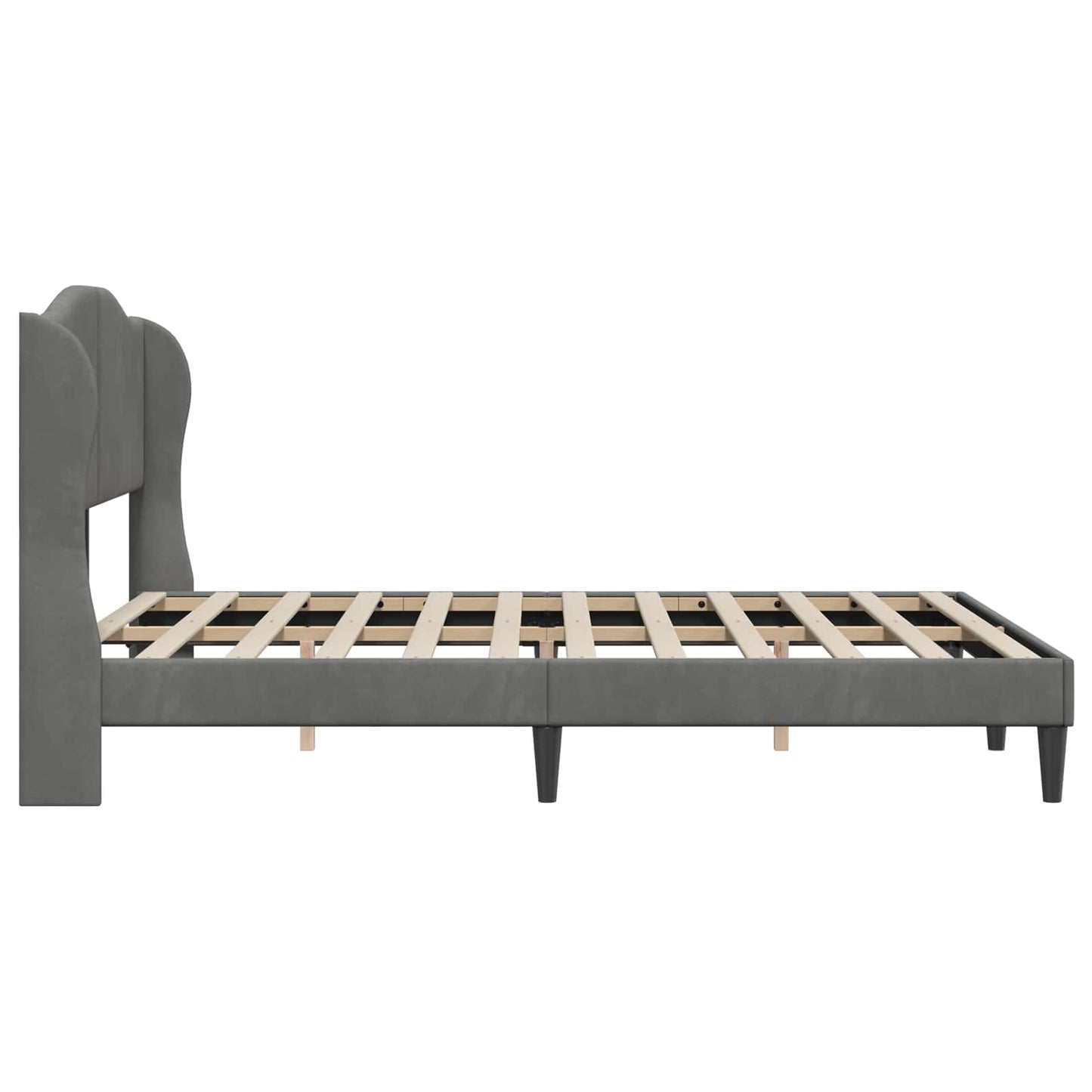 Bedframe met hoofdeinde Donkergrijs 120 x 190 cm Fluweel is nu te koop bij PeponiXL, paradijselijk wonen!
