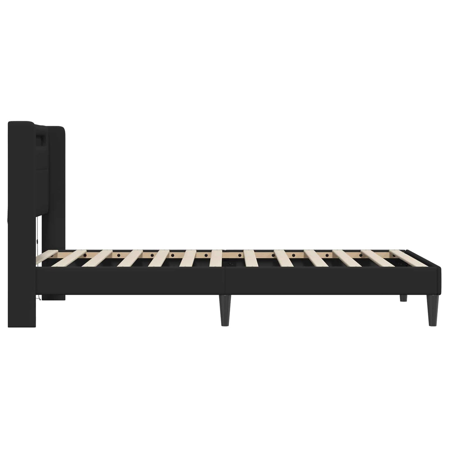 Bedframe met LED-stripverlichting Zwart 90 x 200 cm Kunstleer is nu te koop bij PeponiXL, paradijselijk wonen!