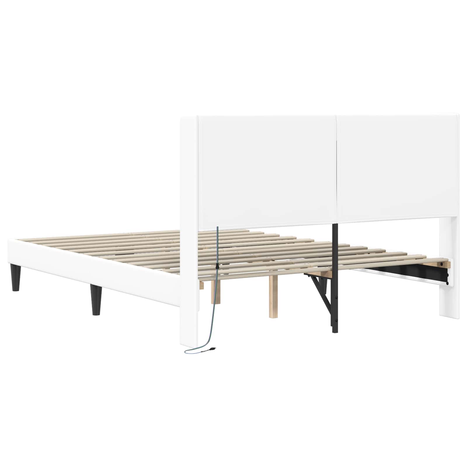 Bedframe met LED-stripverlichting Wit 120 x 190 cm Kunstleer is nu te koop bij PeponiXL, paradijselijk wonen!