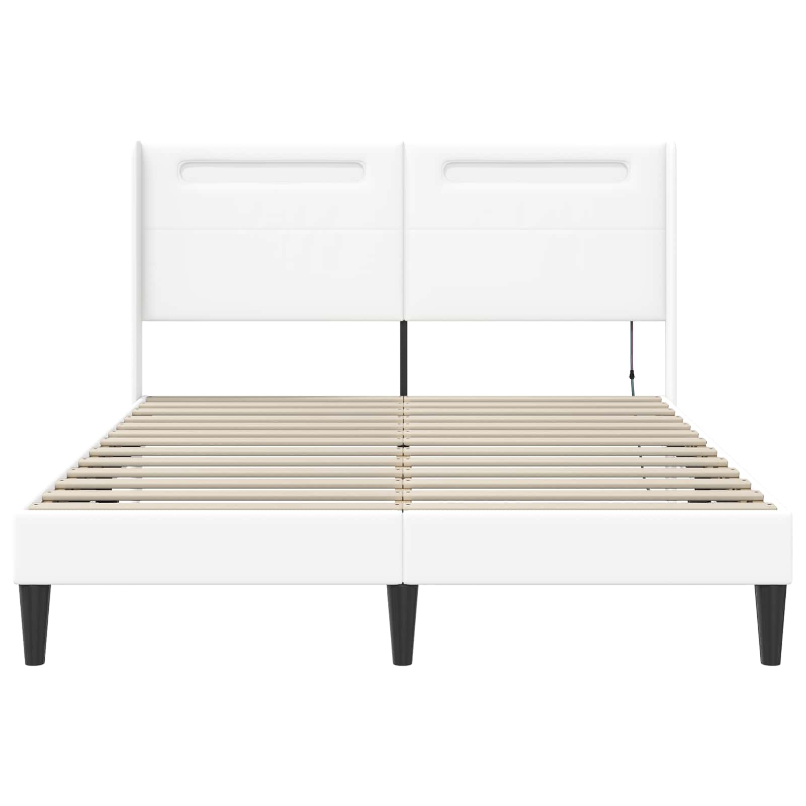 Bedframe met LED-stripverlichting Wit 120 x 200 cm Kunstleer is nu te koop bij PeponiXL, paradijselijk wonen!
