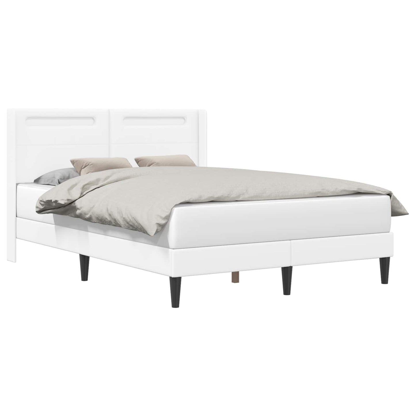 Bedframe met LED-stripverlichting Wit 140 x 200 cm Kunstleer is nu te koop bij PeponiXL, paradijselijk wonen!