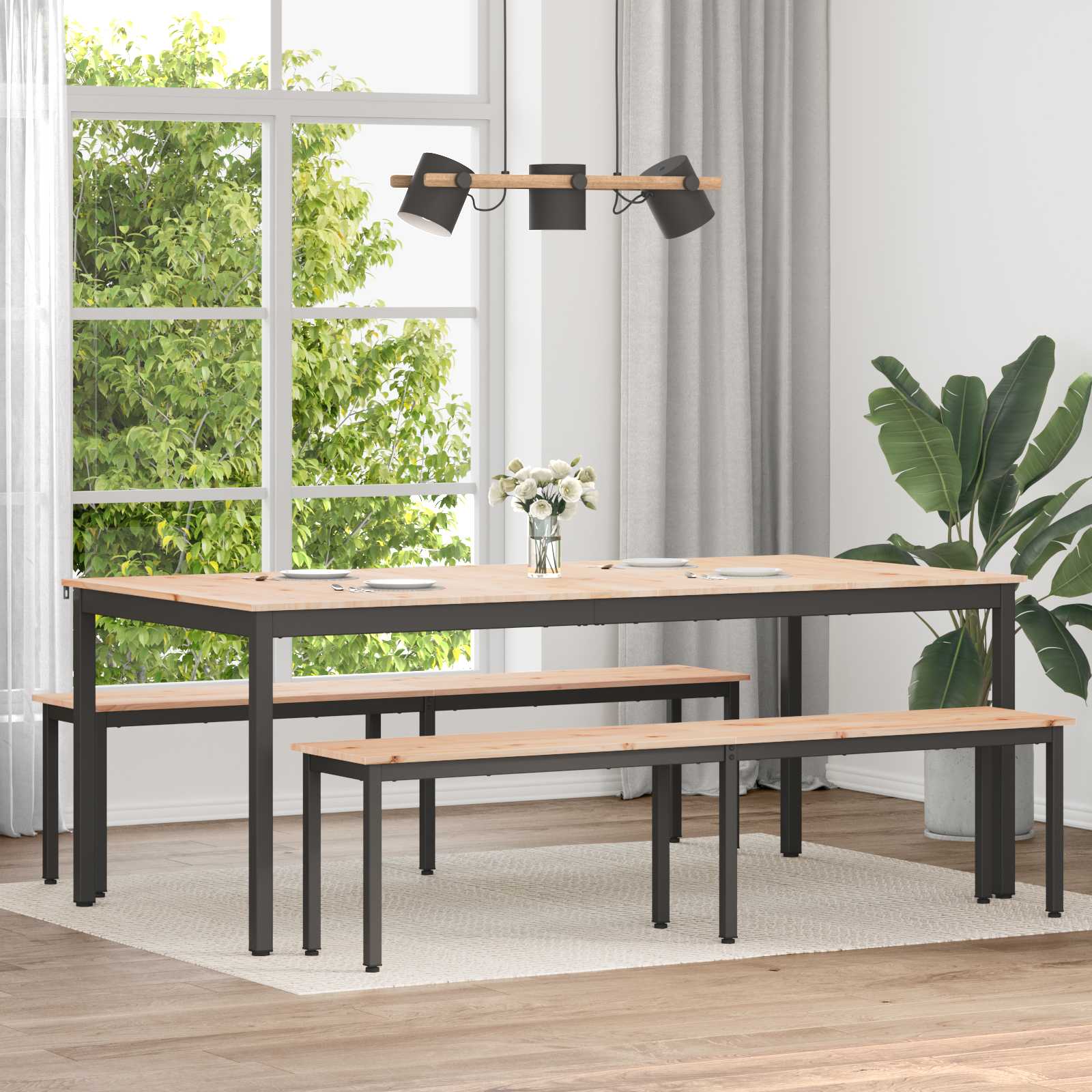 Eettafel Naturel 200 x 100 x 75 cm Massief grenenhout is nu te koop bij PeponiXL, paradijselijk wonen!