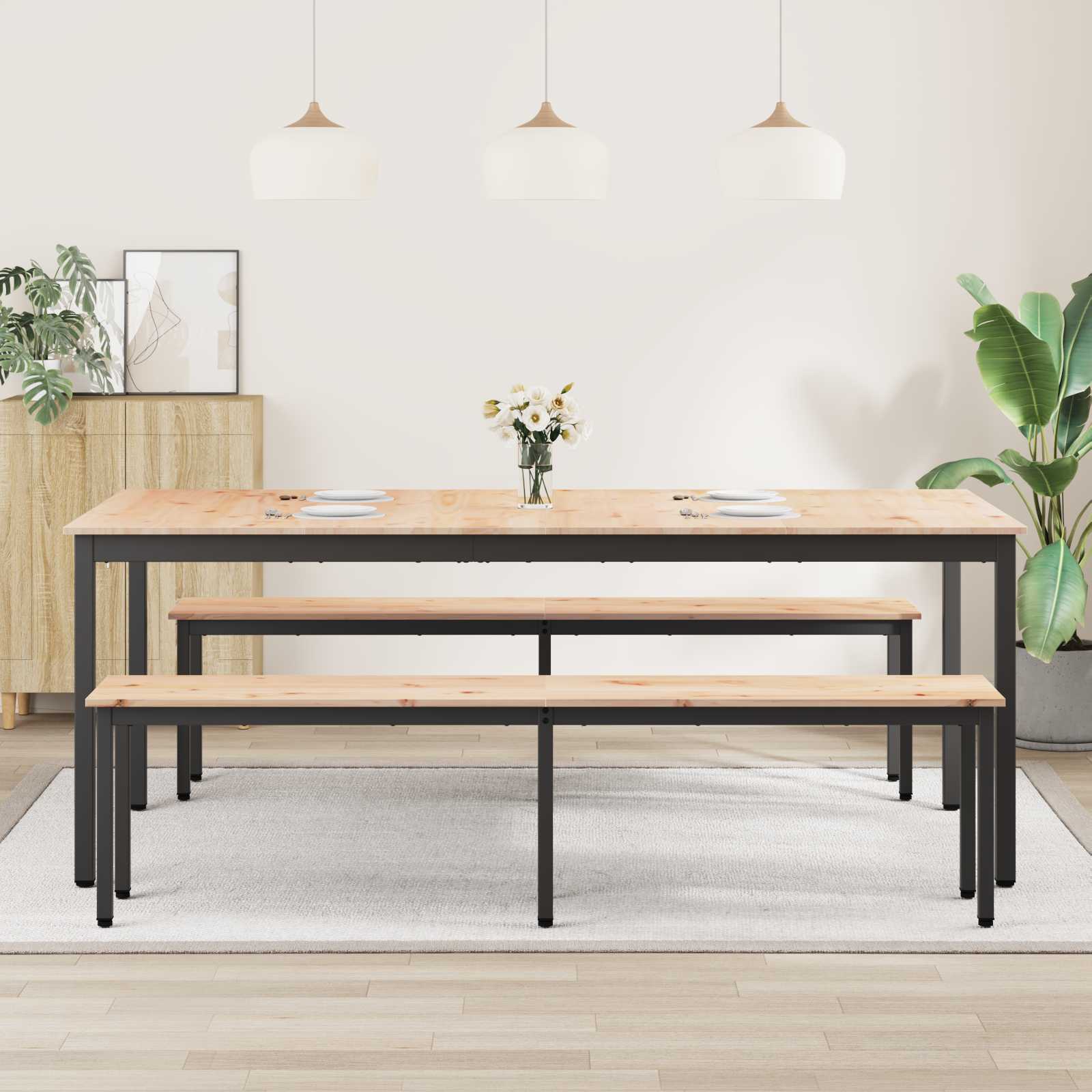 Eettafel Naturel 200 x 100 x 75 cm Massief grenenhout is nu te koop bij PeponiXL, paradijselijk wonen!