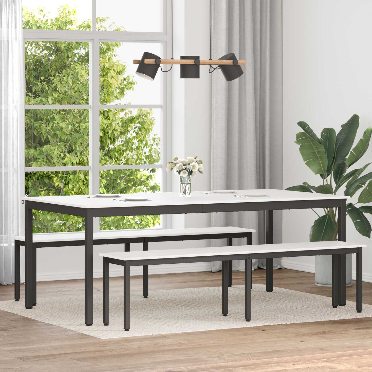 Eettafel Wit 200 x 100 x 75 cm Massief grenenhout is nu te koop bij PeponiXL, paradijselijk wonen!