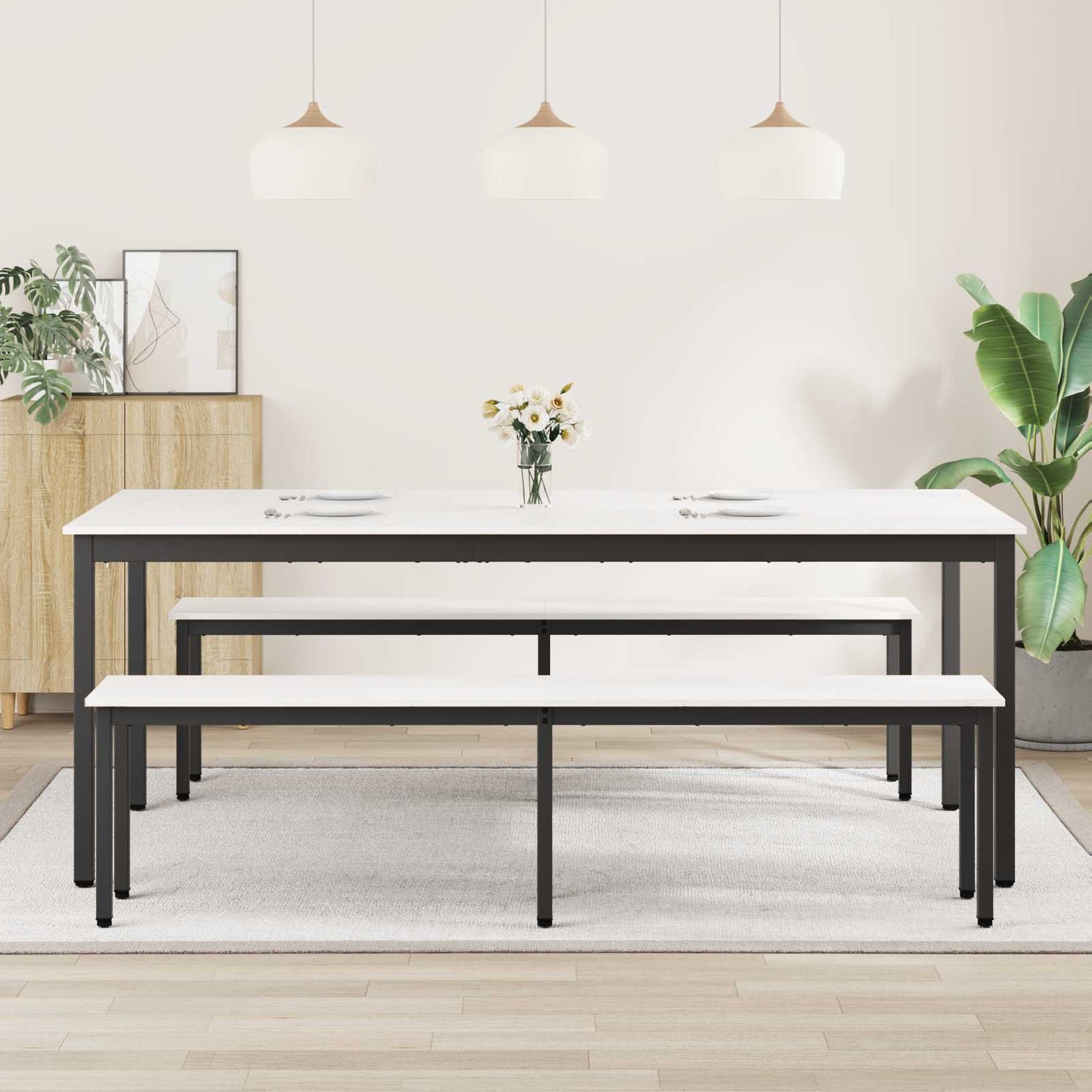 Eettafel Wit 200 x 100 x 75 cm Massief grenenhout is nu te koop bij PeponiXL, paradijselijk wonen!