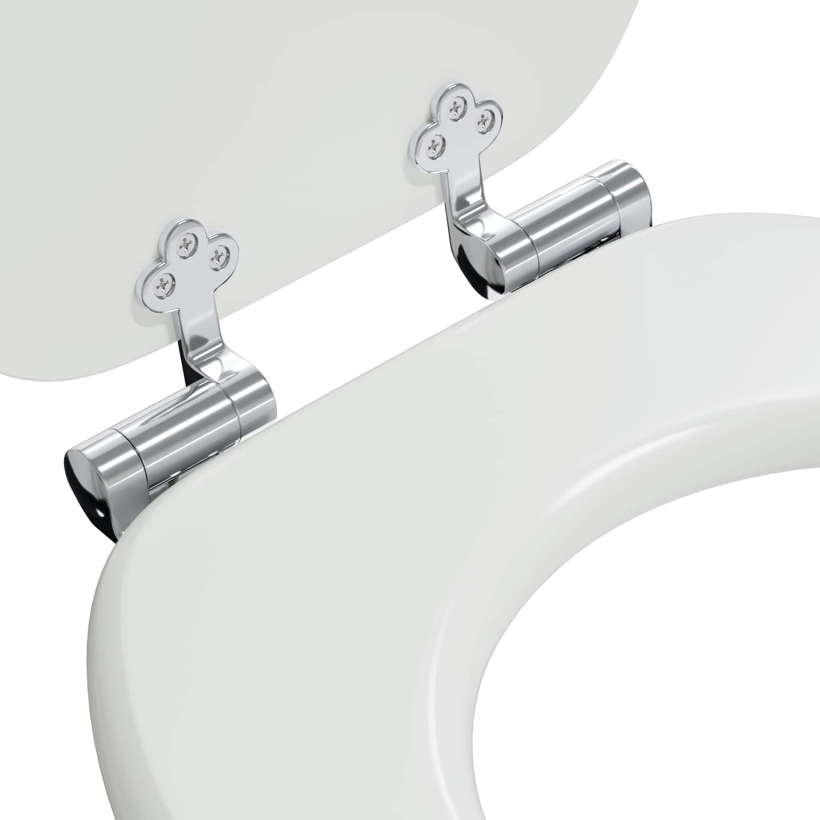 Toiletbril 2 pcs Wit 44 x 38 cm MDF-plaat is nu te koop bij PeponiXL, paradijselijk wonen!