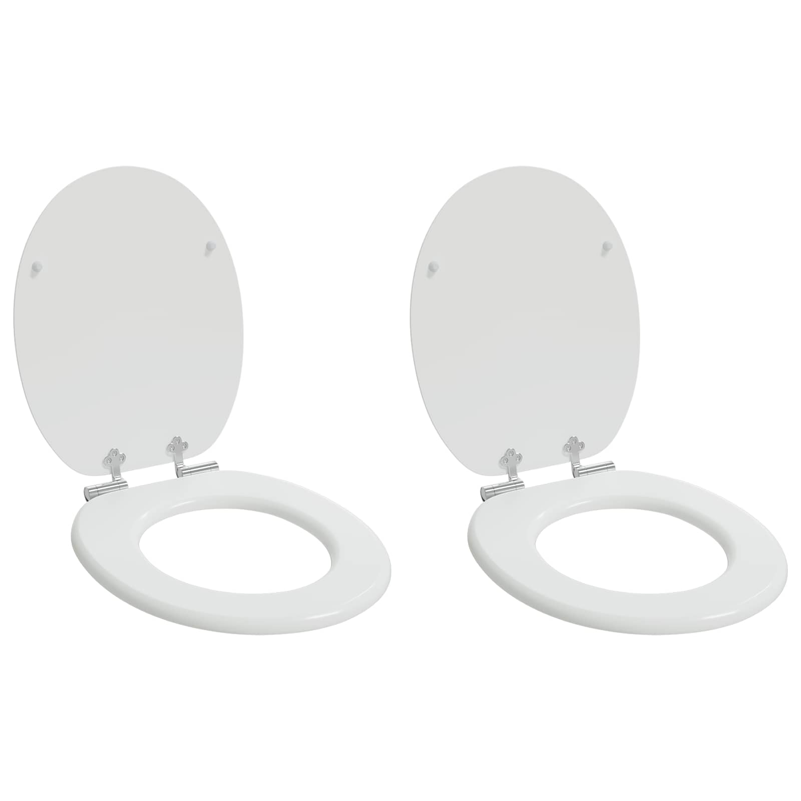 Toiletbril 2 pcs Wit 44 x 38 cm MDF-plaat is nu te koop bij PeponiXL, paradijselijk wonen!