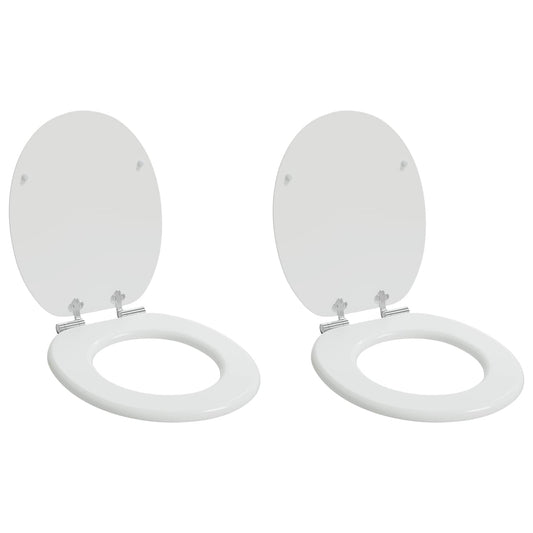 Toiletbril 2 pcs Wit 44 x 38 cm MDF-plaat is nu te koop bij PeponiXL, paradijselijk wonen!