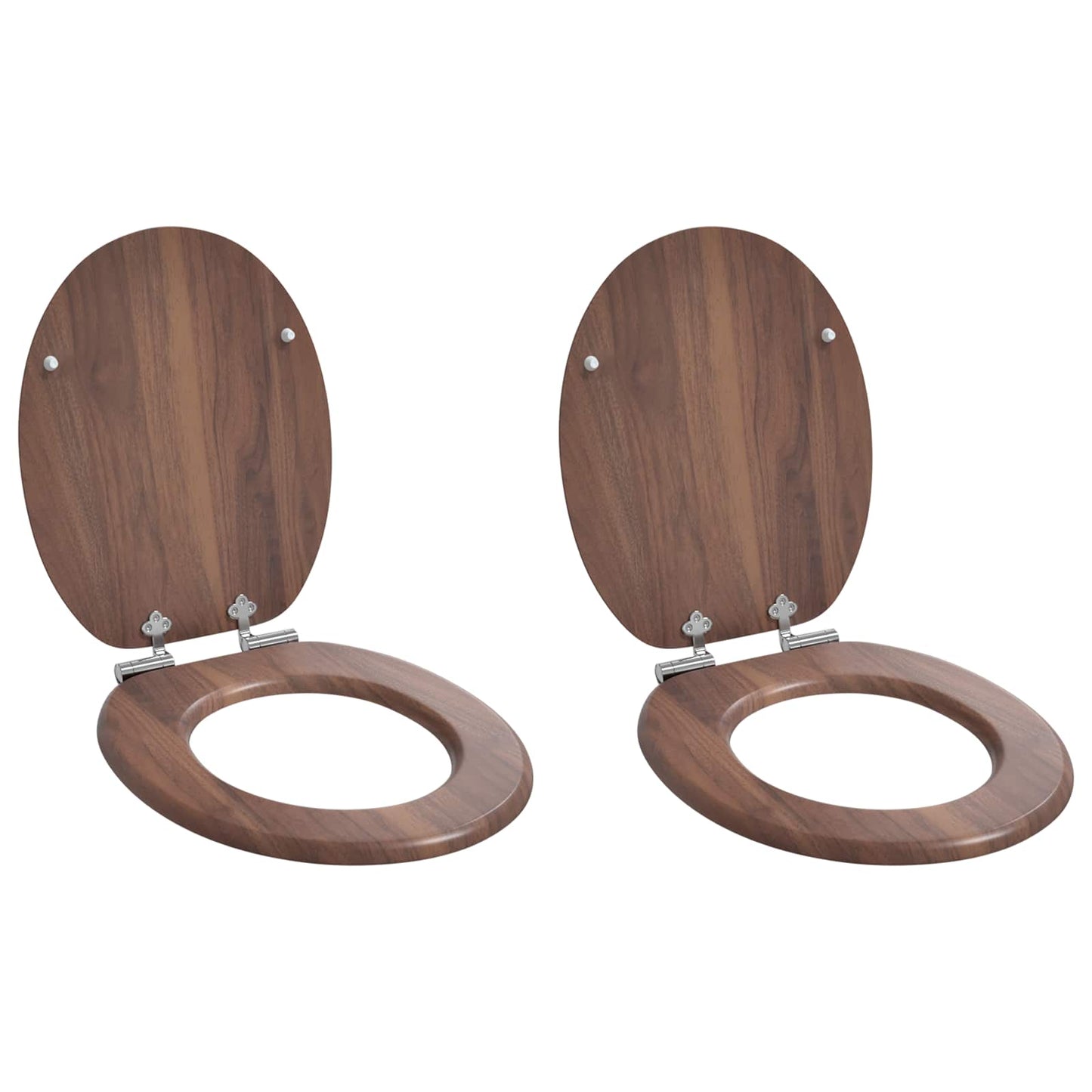 Toiletbril 2 pcs Bruin 44 x 38 cm MDF-plaat is nu te koop bij PeponiXL, paradijselijk wonen!