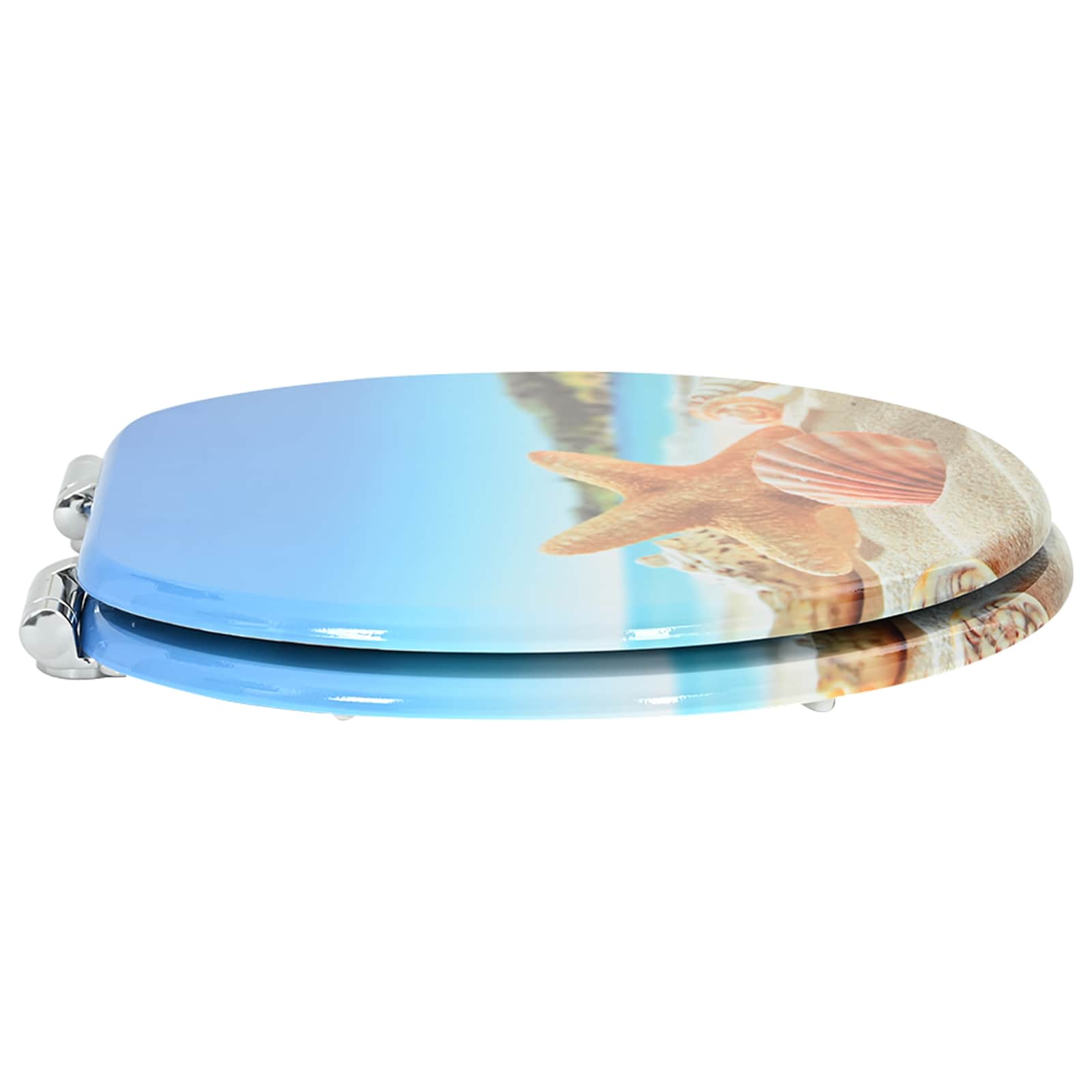 Zachte sluit toiletbril 2 pcs Zee Schelp 44 x 38 cm MDF-plaat is nu te koop bij PeponiXL, paradijselijk wonen!