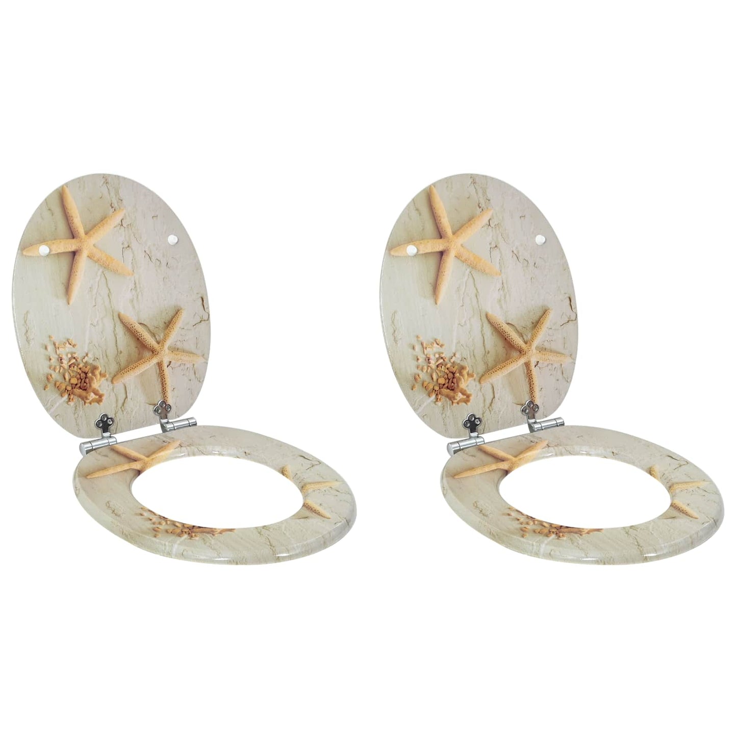 Toiletbril 2 pcs Geel en Wit 44 x 38 cm MDF-plaat is nu te koop bij PeponiXL, paradijselijk wonen!