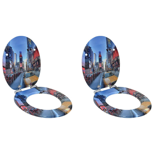 Toiletbril 2 pcs Multikleur 44 x 38 cm MDF-plaat is nu te koop bij PeponiXL, paradijselijk wonen!