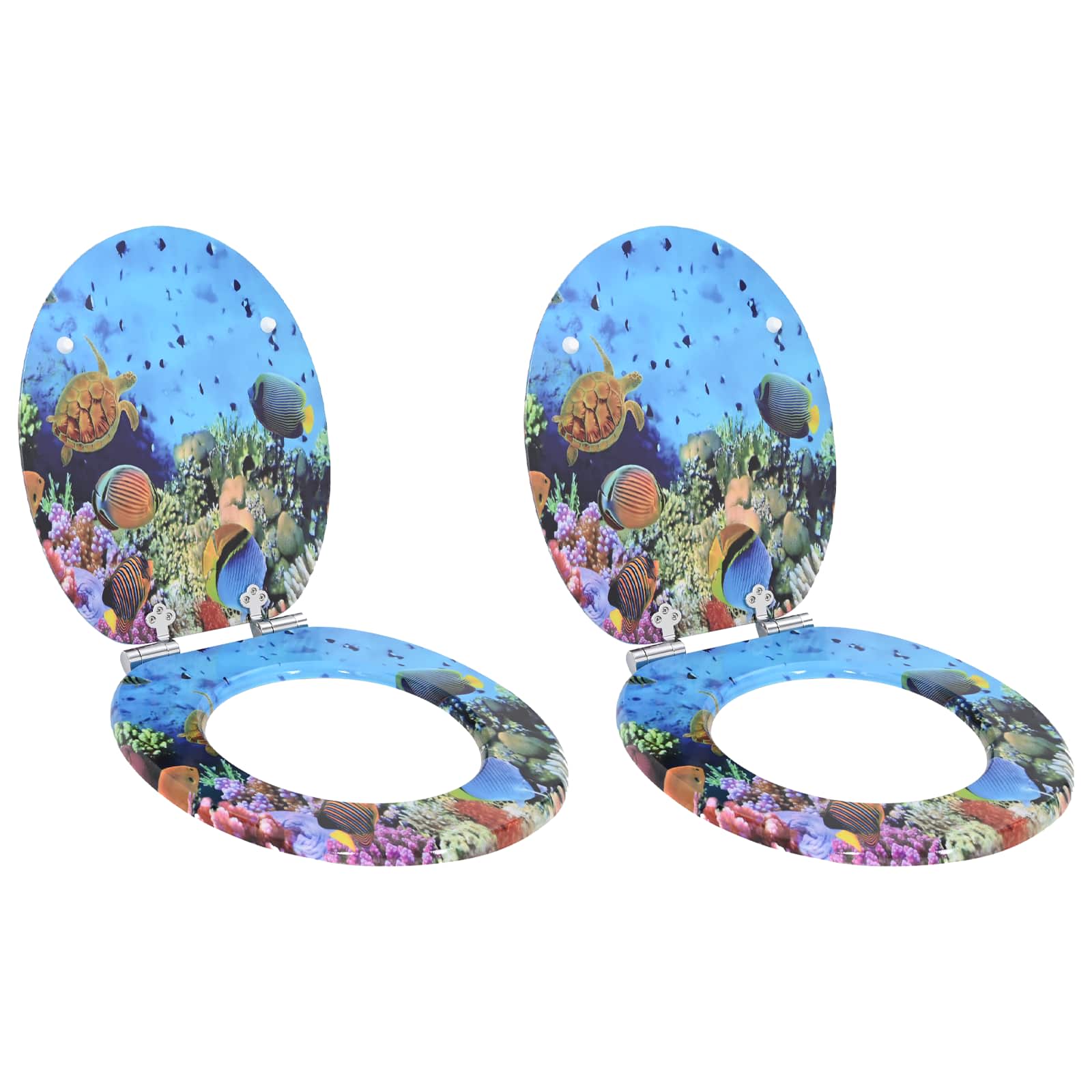 Toiletbril 2 pcs Diep Zee Blauw 44 x 38 cm MDF-plaat is nu te koop bij PeponiXL, paradijselijk wonen!