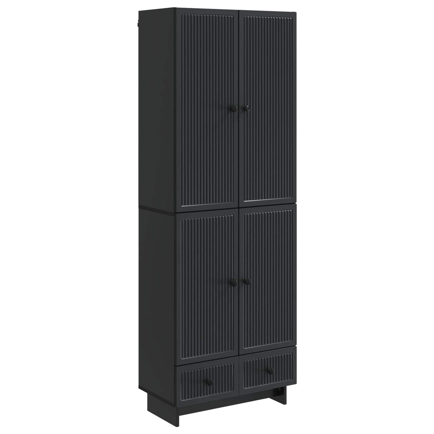 Kastenset 2 pcs Zwart 66 x 34,5 x 95 cm Bewerkt hout is nu te koop bij PeponiXL, paradijselijk wonen!