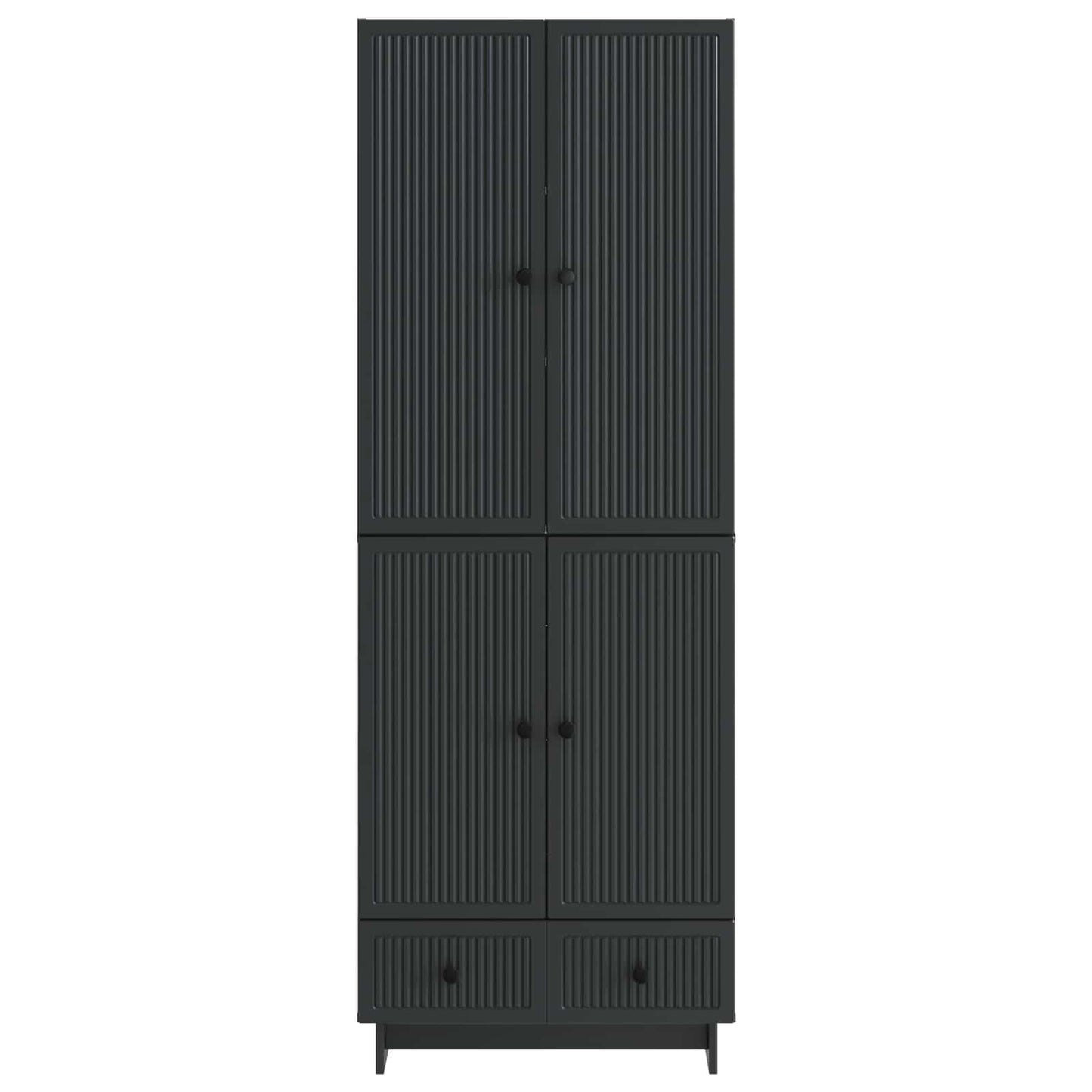 Kastenset 2 pcs Zwart 66 x 34,5 x 95 cm Bewerkt hout is nu te koop bij PeponiXL, paradijselijk wonen!