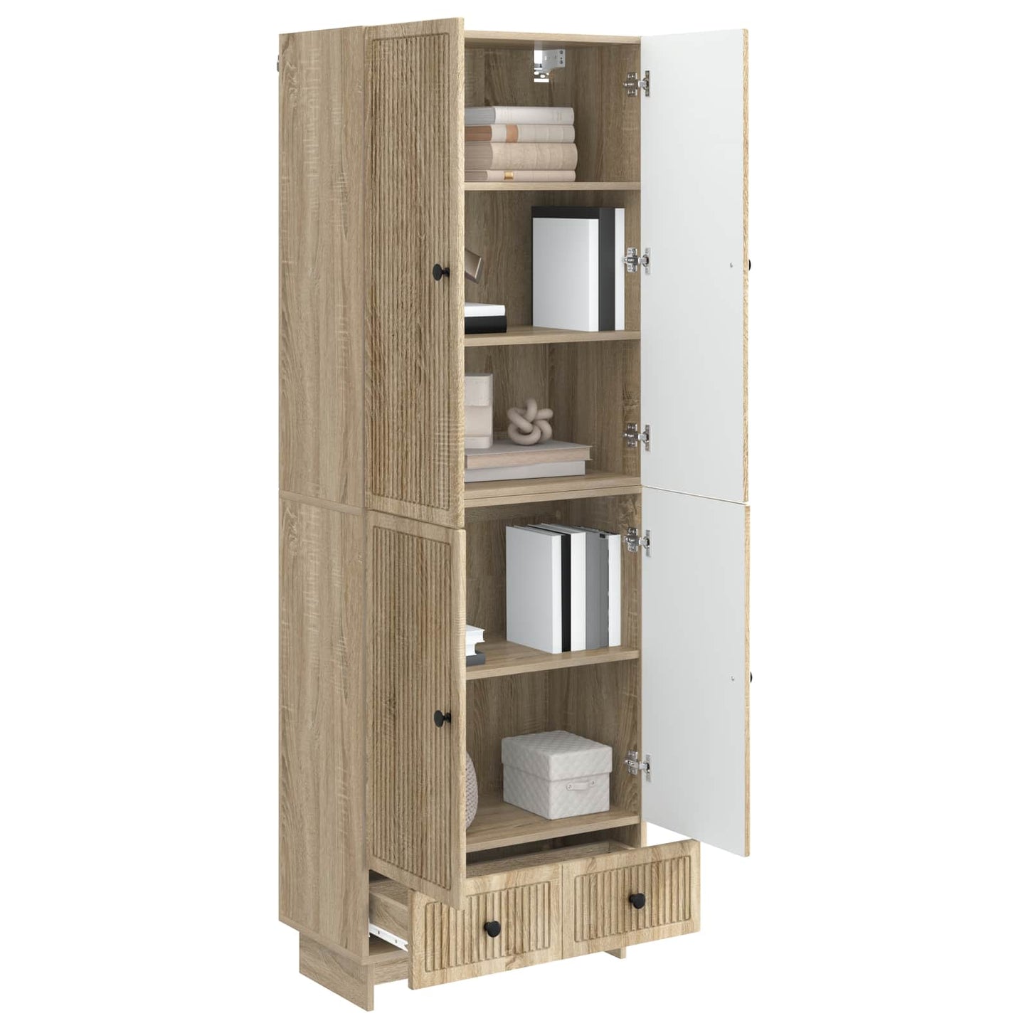 Kastenset 2 pcs Sonoma Eiken 66 x 34,5 x 95 cm Bewerkt hout is nu te koop bij PeponiXL, paradijselijk wonen!