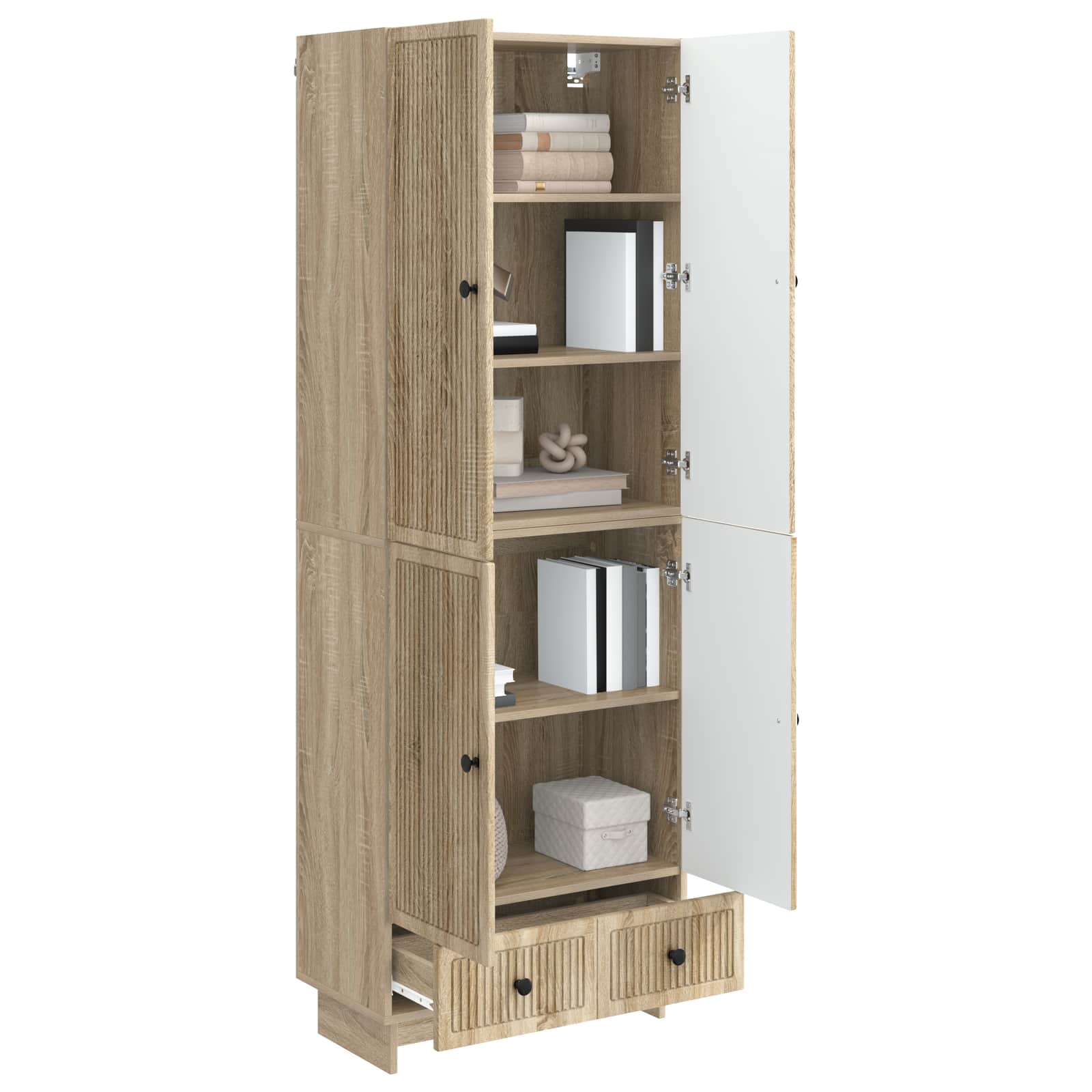 Kastenset 2 pcs Sonoma Eiken 66 x 34,5 x 95 cm Bewerkt hout is nu te koop bij PeponiXL, paradijselijk wonen!