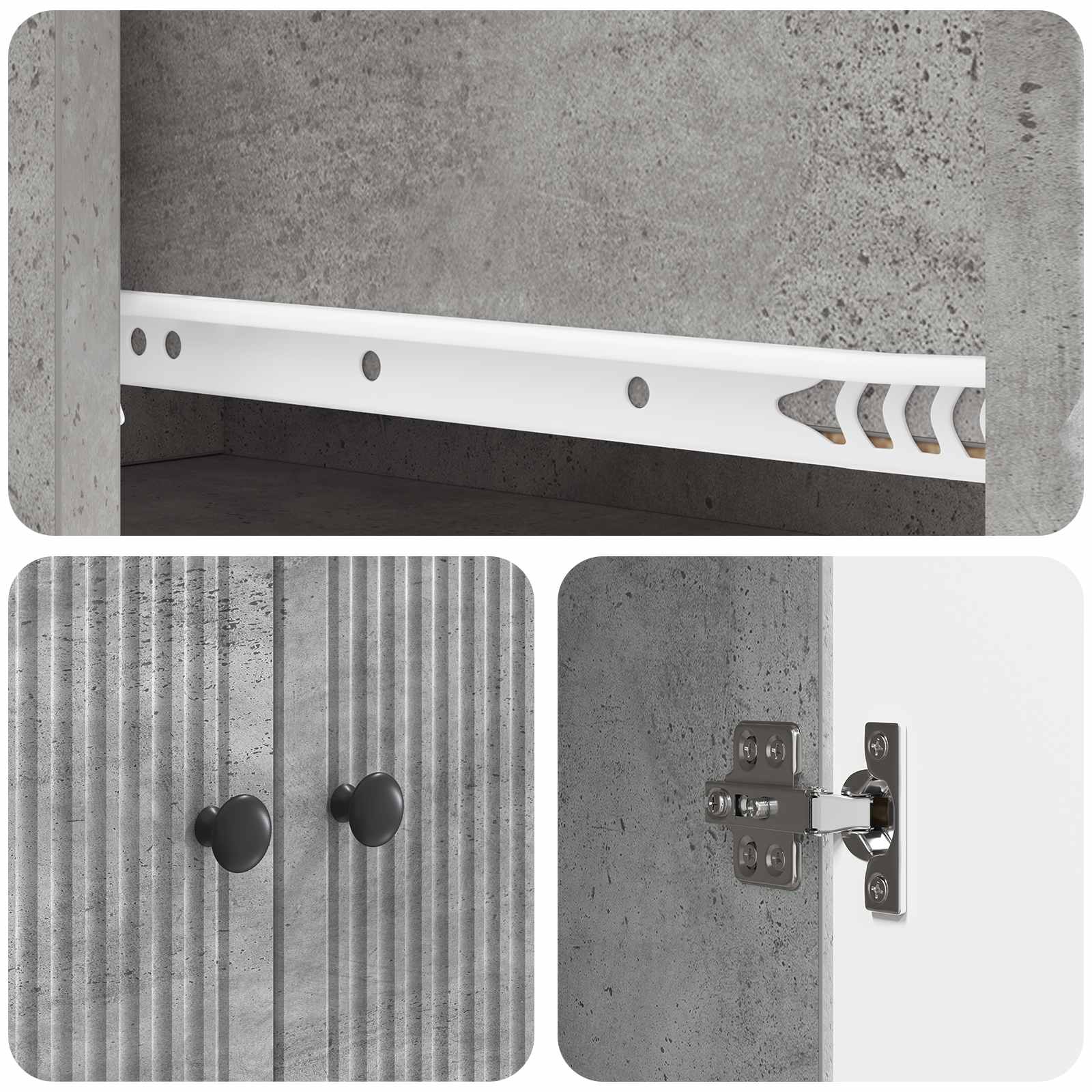 Kastenset 2 pcs Betongrijs 66 x 34,5 x 95 cm Bewerkt hout is nu te koop bij PeponiXL, paradijselijk wonen!