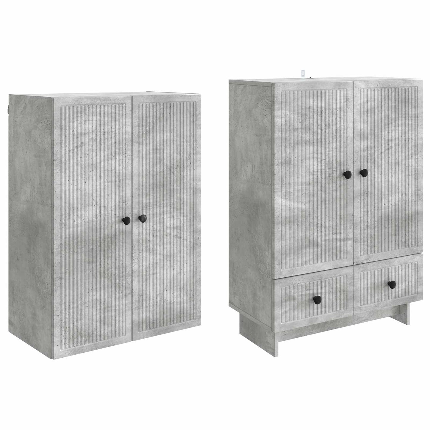 Kastenset 2 pcs Betongrijs 66 x 34,5 x 95 cm Bewerkt hout is nu te koop bij PeponiXL, paradijselijk wonen!