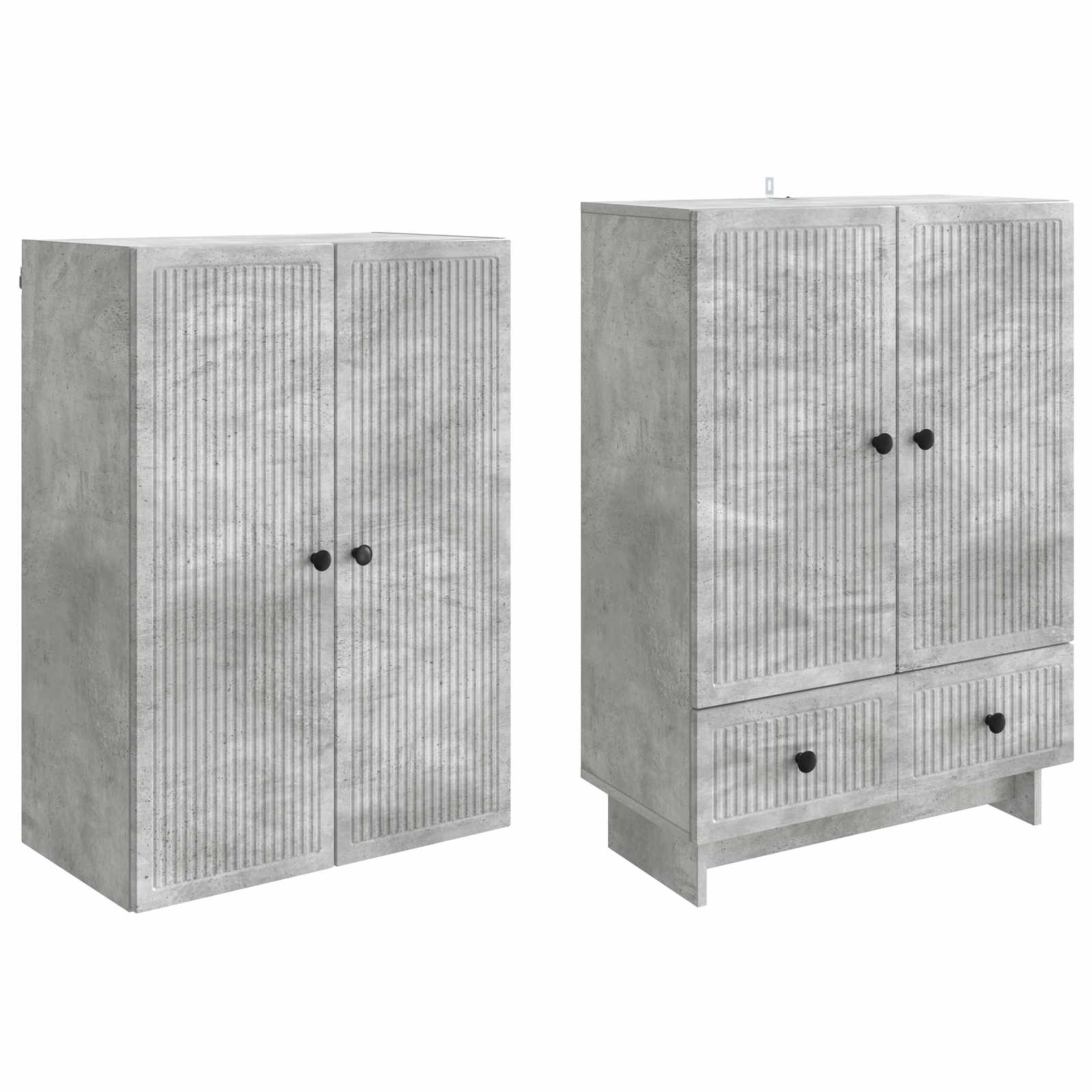 Kastenset 2 pcs Betongrijs 66 x 34,5 x 95 cm Bewerkt hout is nu te koop bij PeponiXL, paradijselijk wonen!