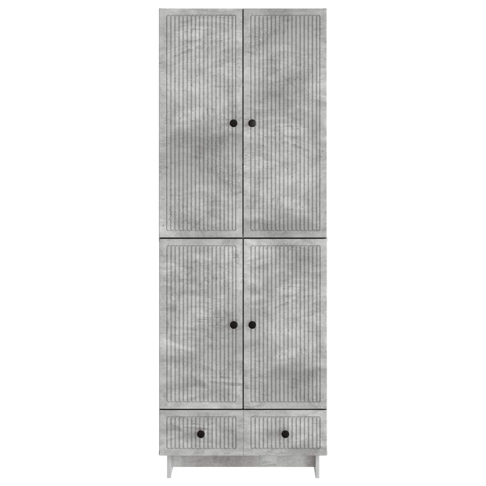 Kastenset 2 pcs Betongrijs 66 x 34,5 x 95 cm Bewerkt hout is nu te koop bij PeponiXL, paradijselijk wonen!