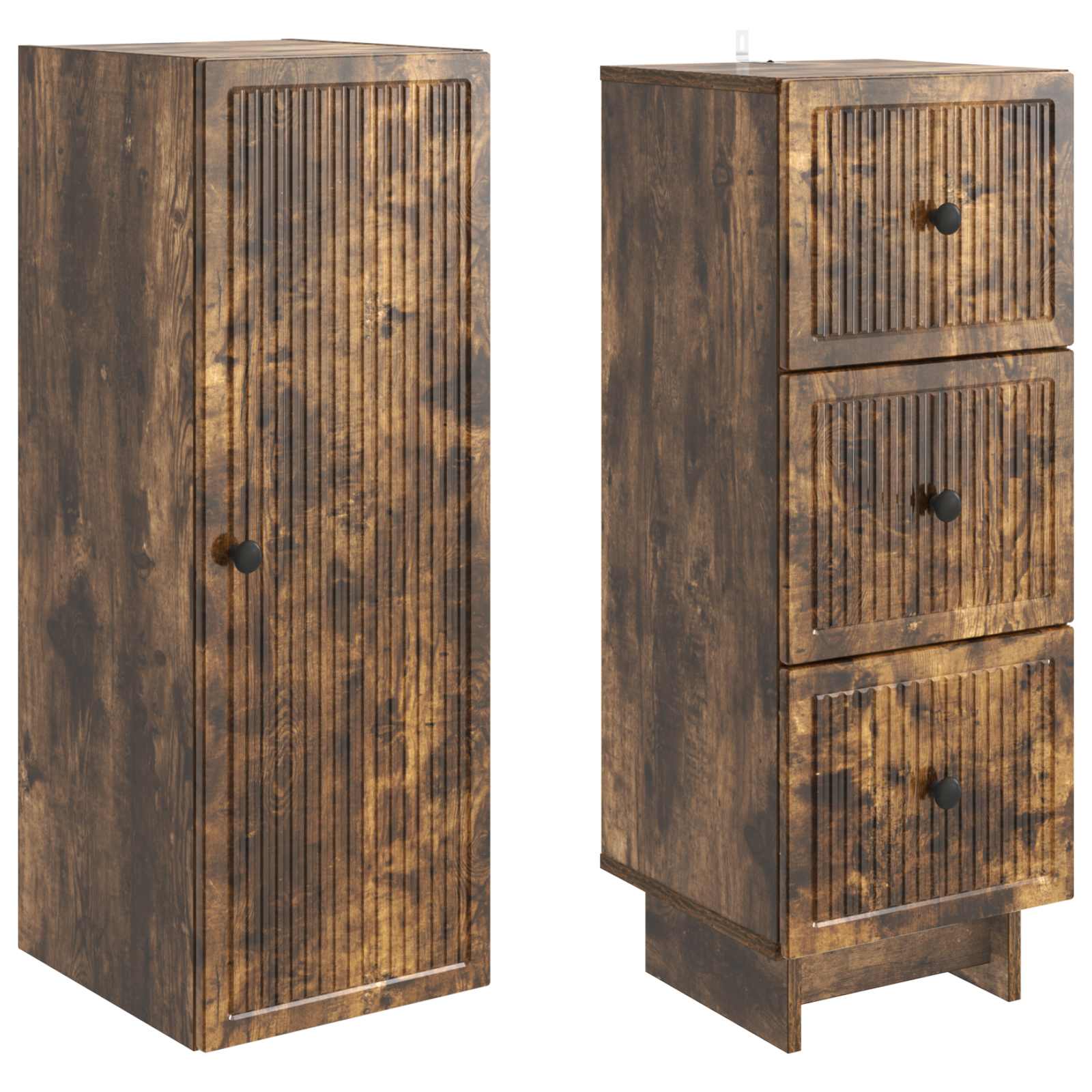 Kastenset 2 pcs 33 x 34,5 x 90 cm Bewerkt hout is nu te koop bij PeponiXL, paradijselijk wonen!