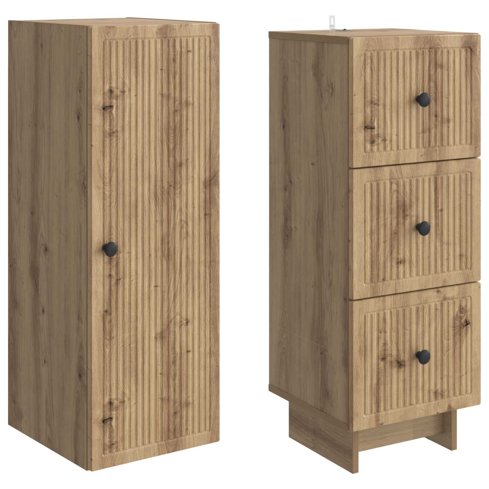 Kastenset 2 pcs 33 x 34,5 x 90 cm Bewerkt hout is nu te koop bij PeponiXL, paradijselijk wonen!